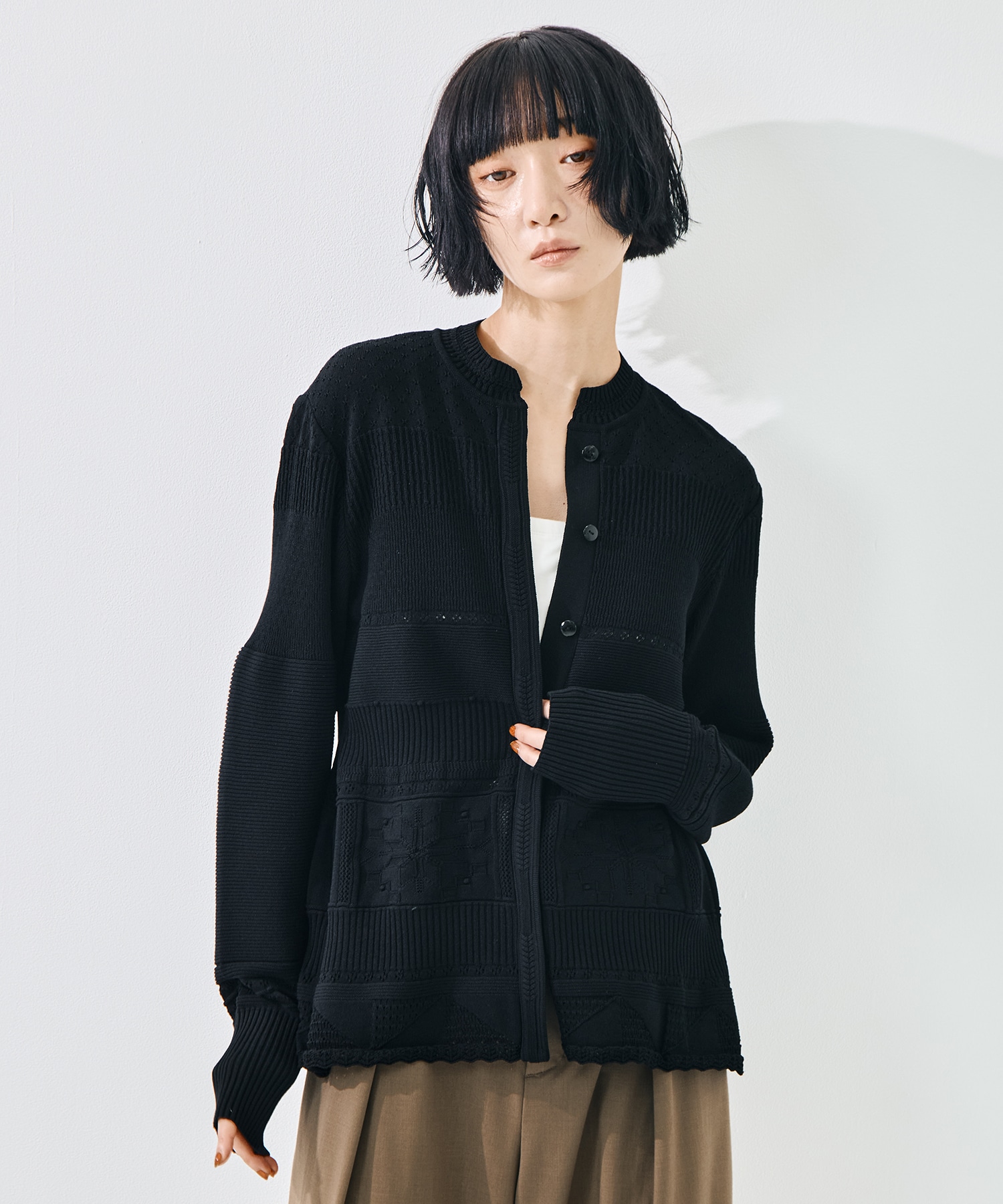 Knit Lace Cardigan Mame Kurogouchi