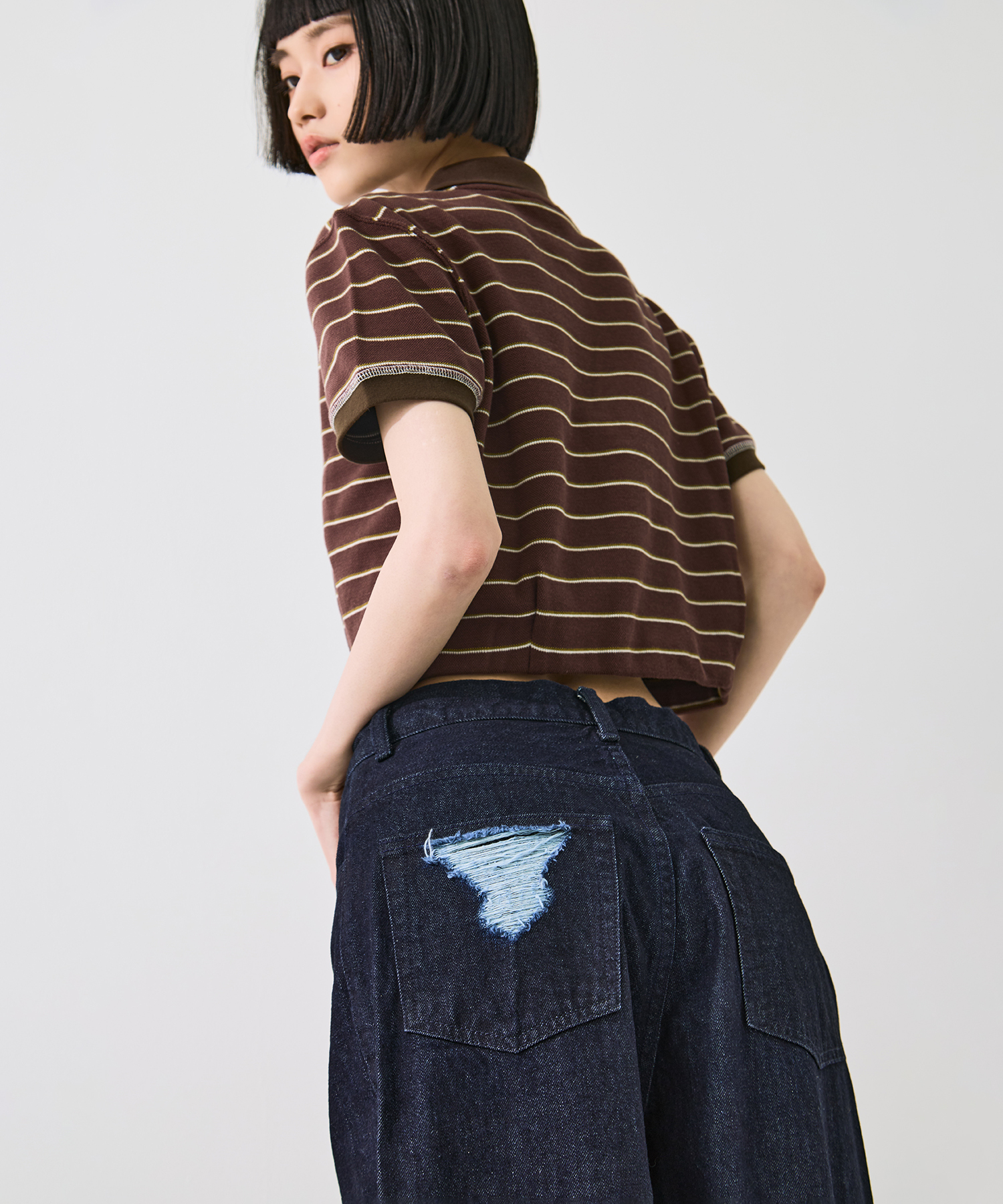 Damaged Barrel Leg Jeans STUDIOUS