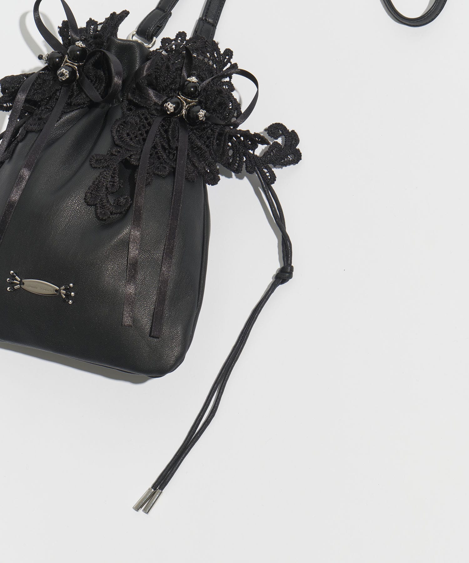lace flower drawstring sacoche tanakadaisuke