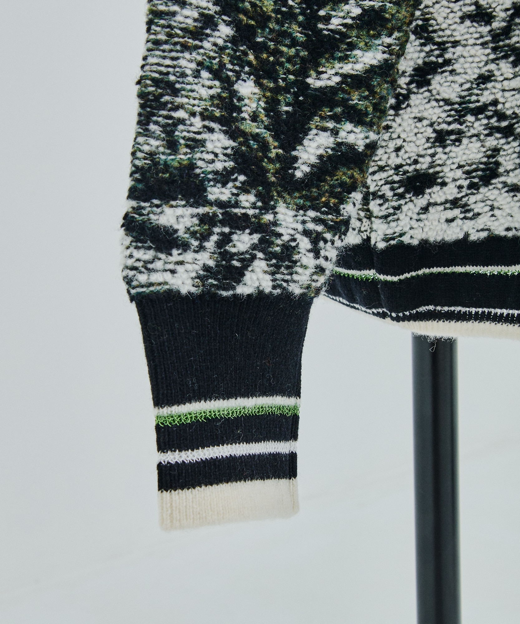Pile Jacquard Half Zip Knit Top Mame Kurogouchi