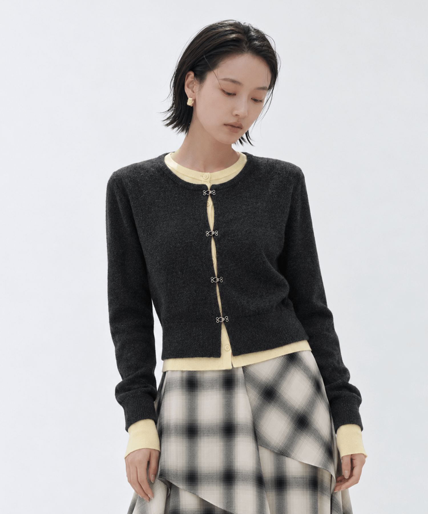 Double Layer Knit Cardigan STUDIOUS