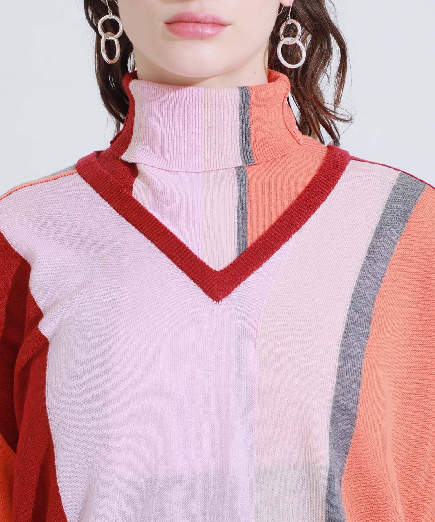 Stripe knit with high neck TOGA PULLA
