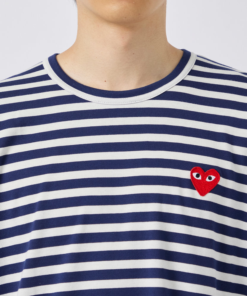 AX-T010-051 L/S T-SHIRT RED EMBLEMRED HEART PLAY COMME des GARCONS