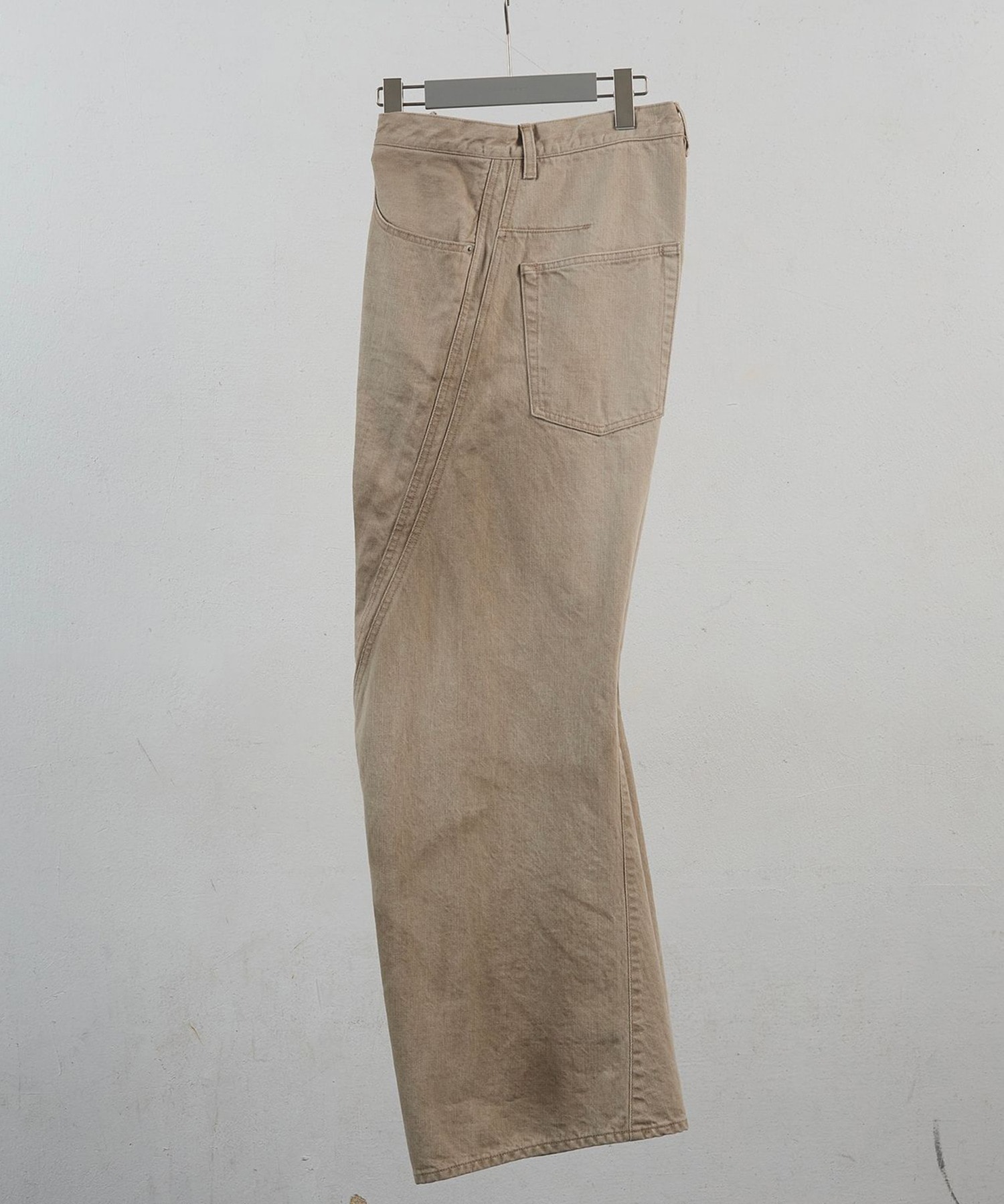 3D TWISTED WIDE LEG JEANS DIRTY FADED TAN NVRFRGT