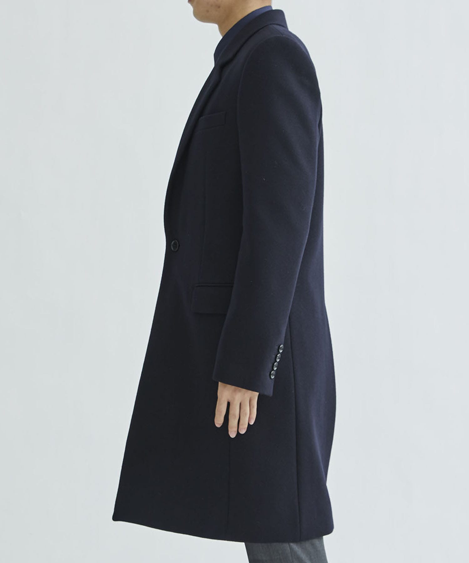 MELTON CHESTERFIELD COAT(44 NAVY): JOHN LAWRENCE SULLIVAN: MENS