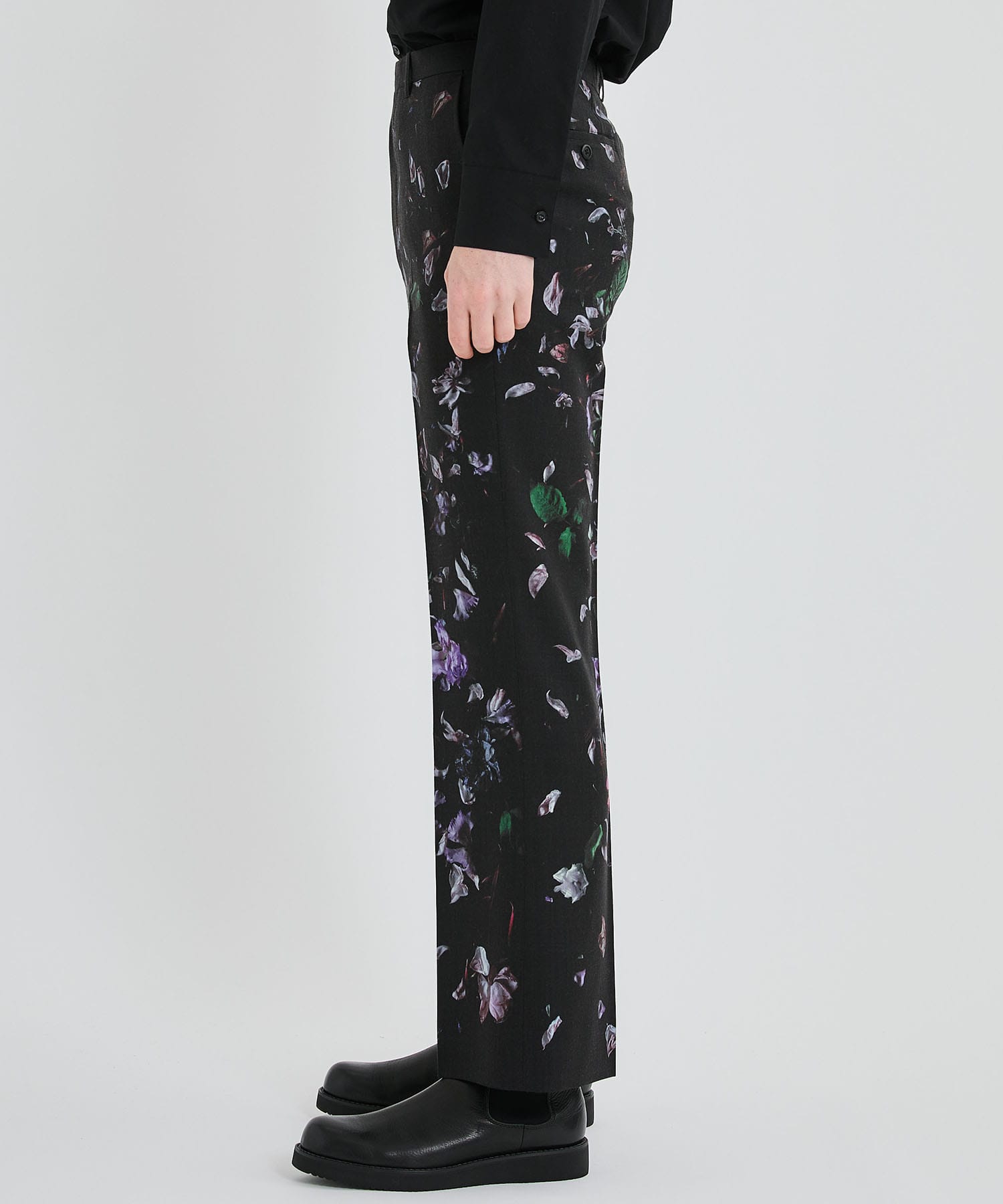 WOOL GABA FLOWER SLIM FLARE | LAD MUSICIAN