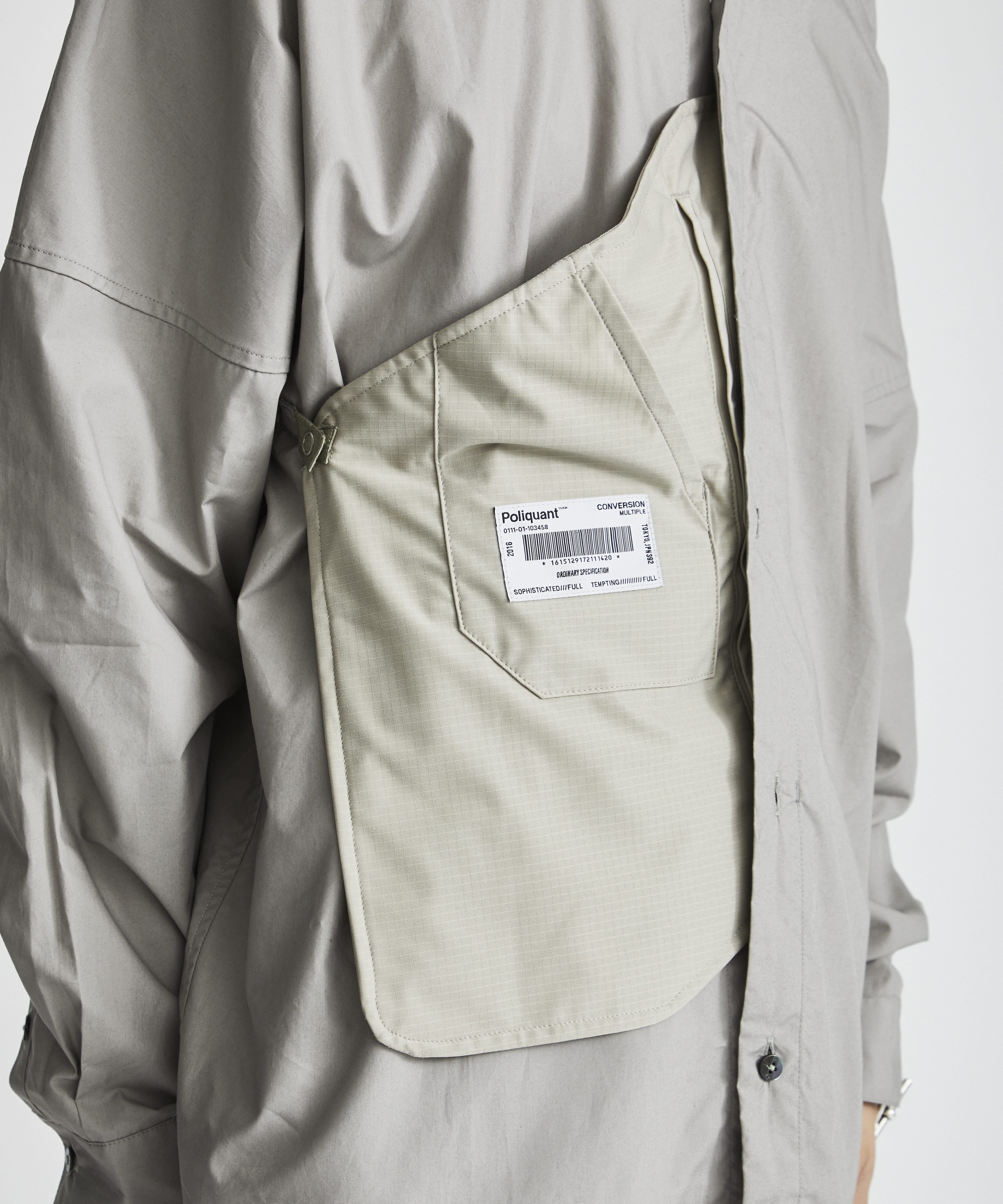 THE IN-OUT PACKABLE POCKET SHIRTS(1 LIGHT GREY): POLIQUANT: MENS 