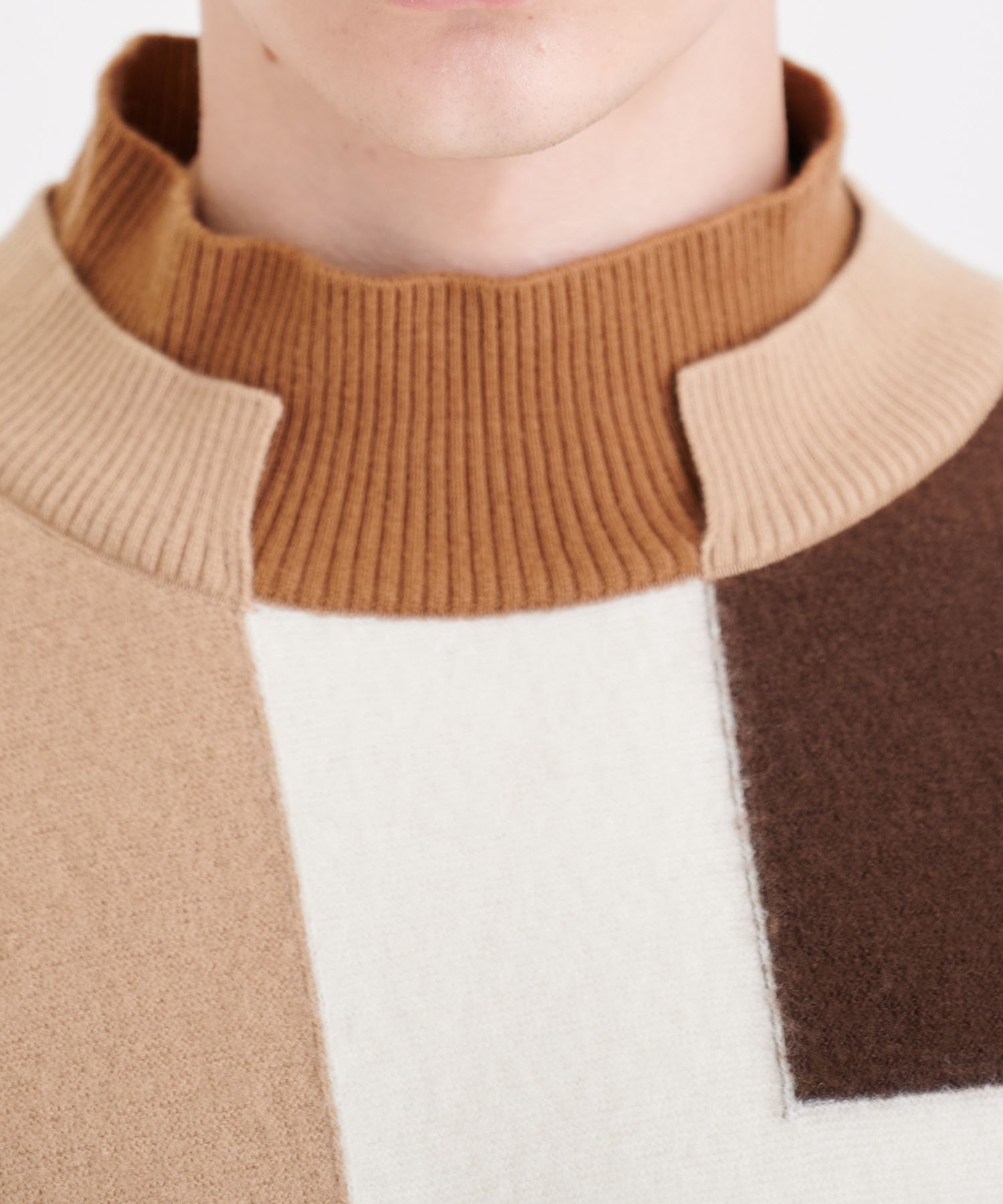 別注>3COLOR BLOCK TURTLE NECK KNIT｜CULLNI