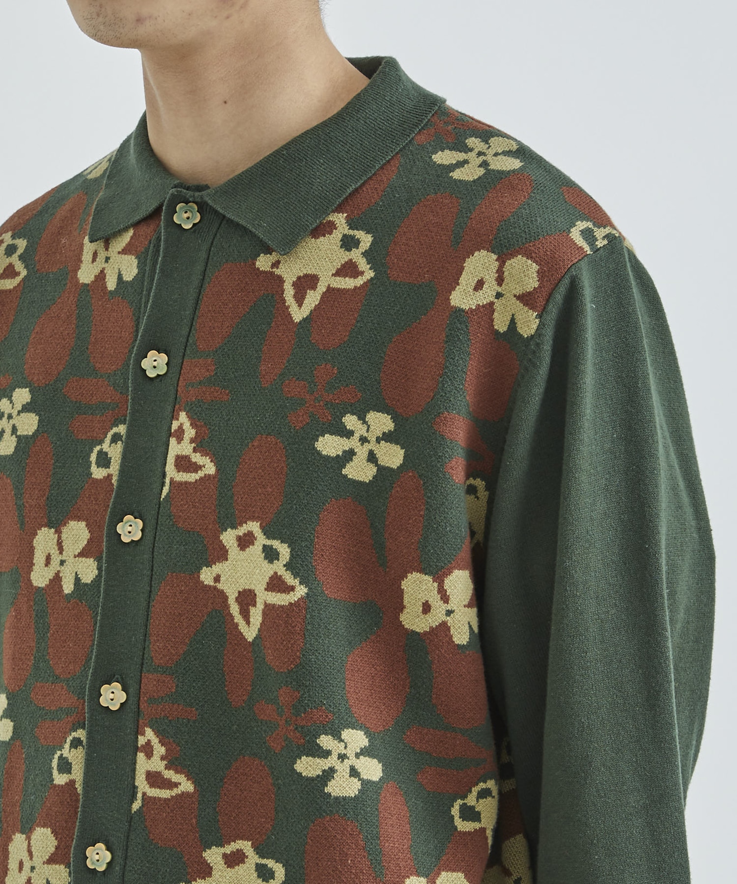 ttt_msw Flower Camo Knit Polo 肌触りがいい tru29.com