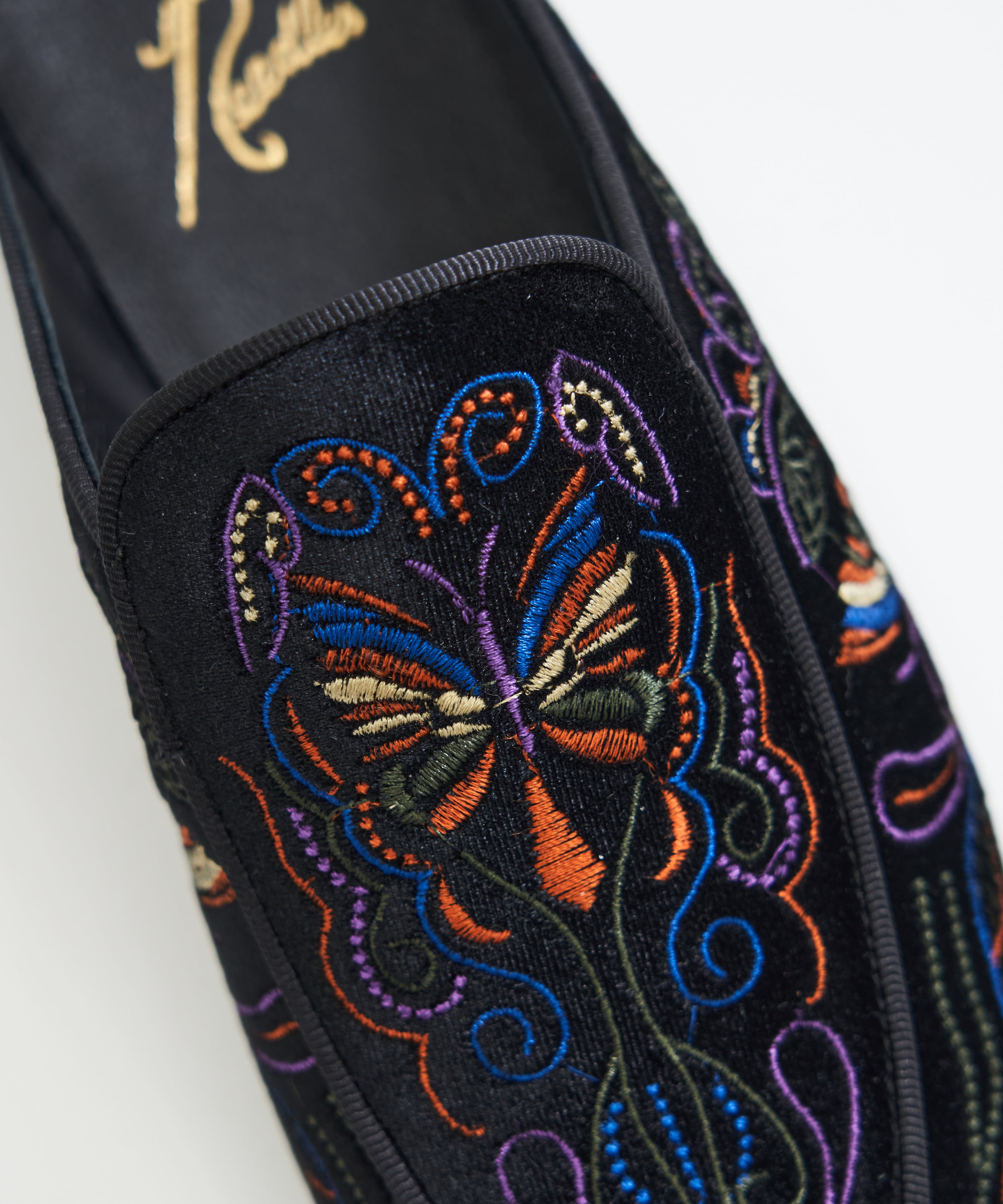 VELVET MULE - PAPILLON EMBROIDERY