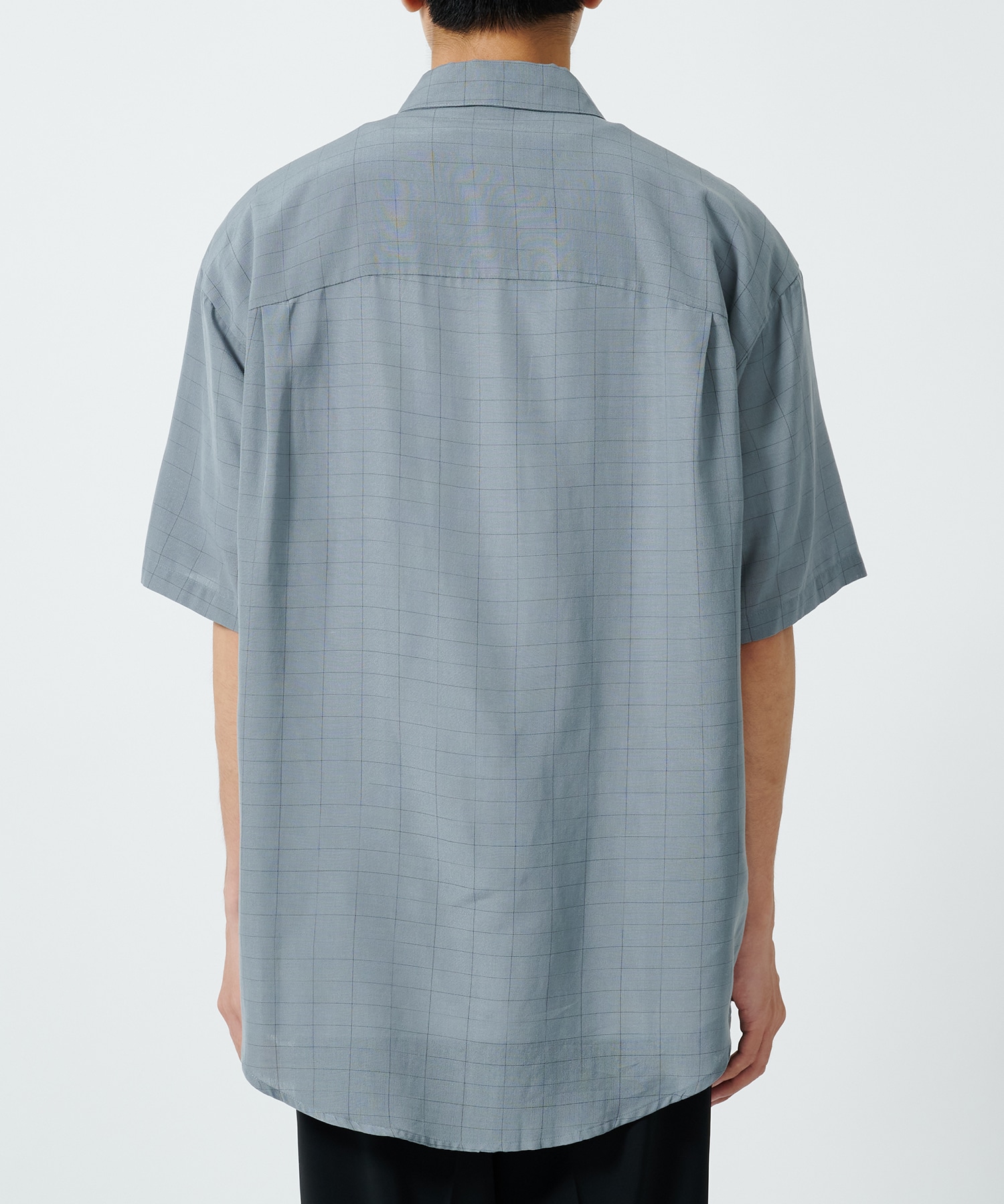 〈別注〉GRID CHECK DROP SHOULDER REGULAR COLLAR S/S SH ATTACHMENT