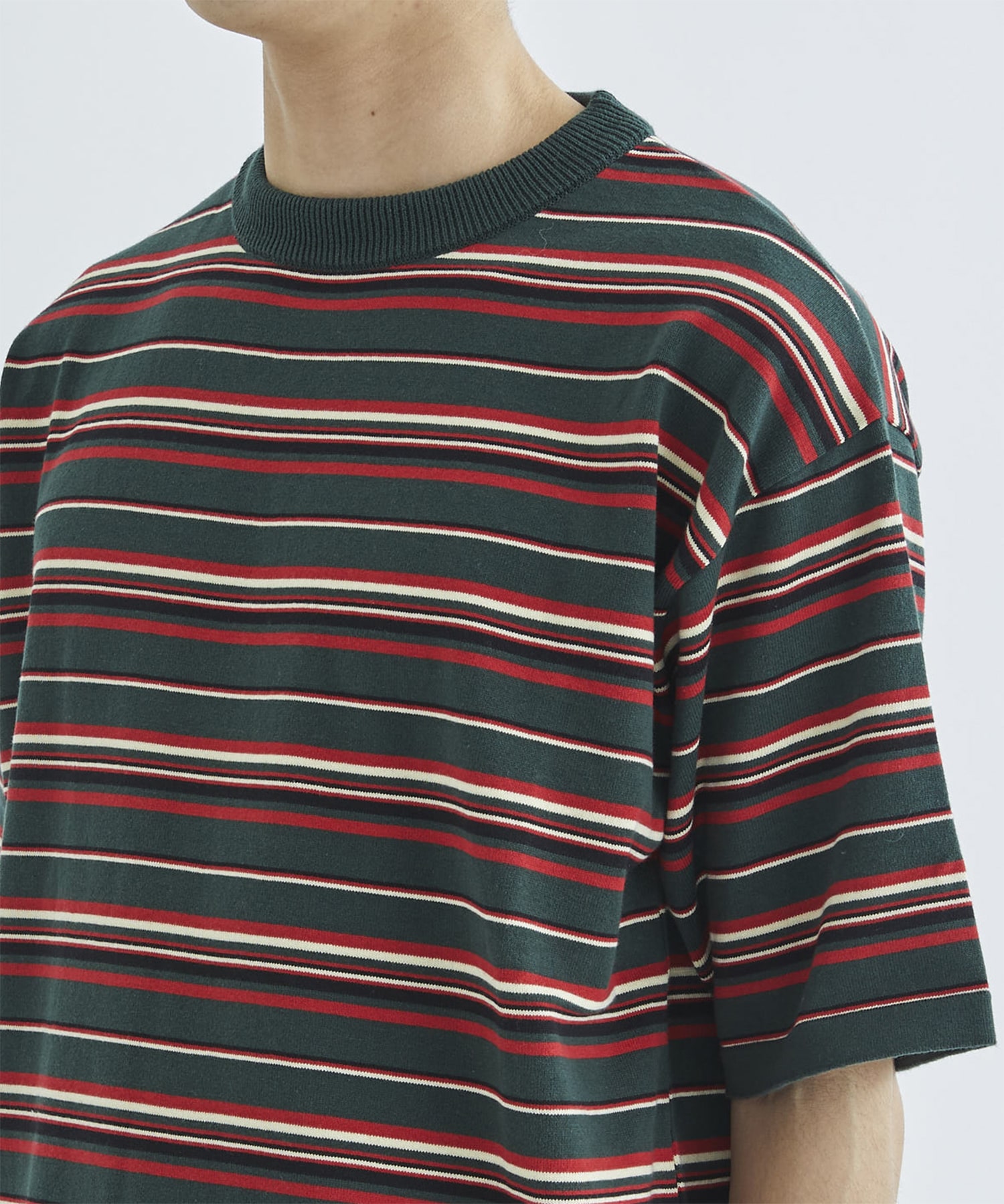 BORDER KNIT S/S TEE F-LAGSTUF-F