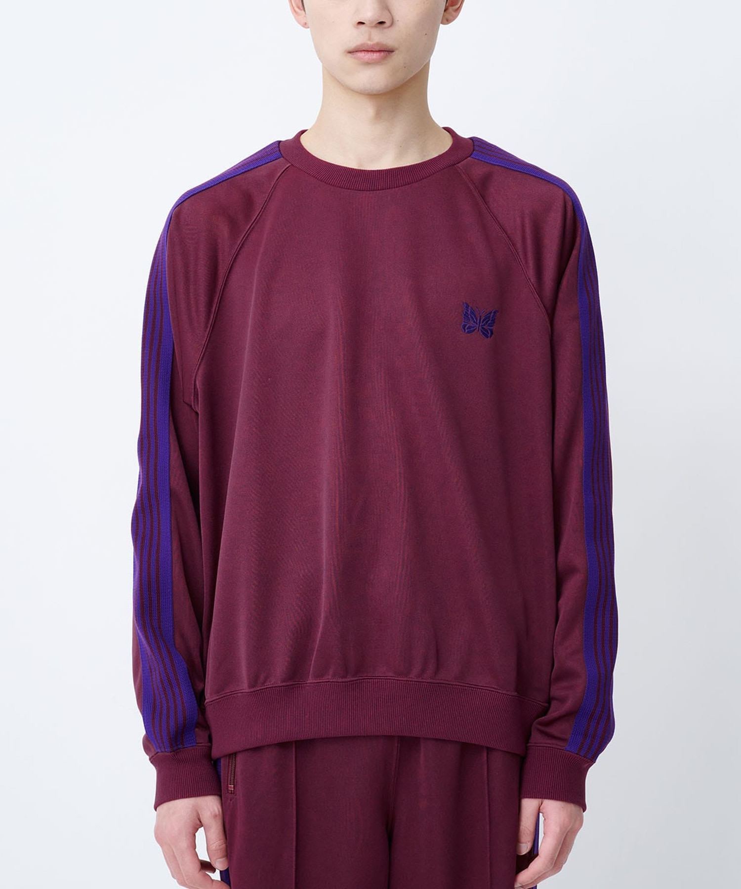 Needles track crewneck shirt dark purple