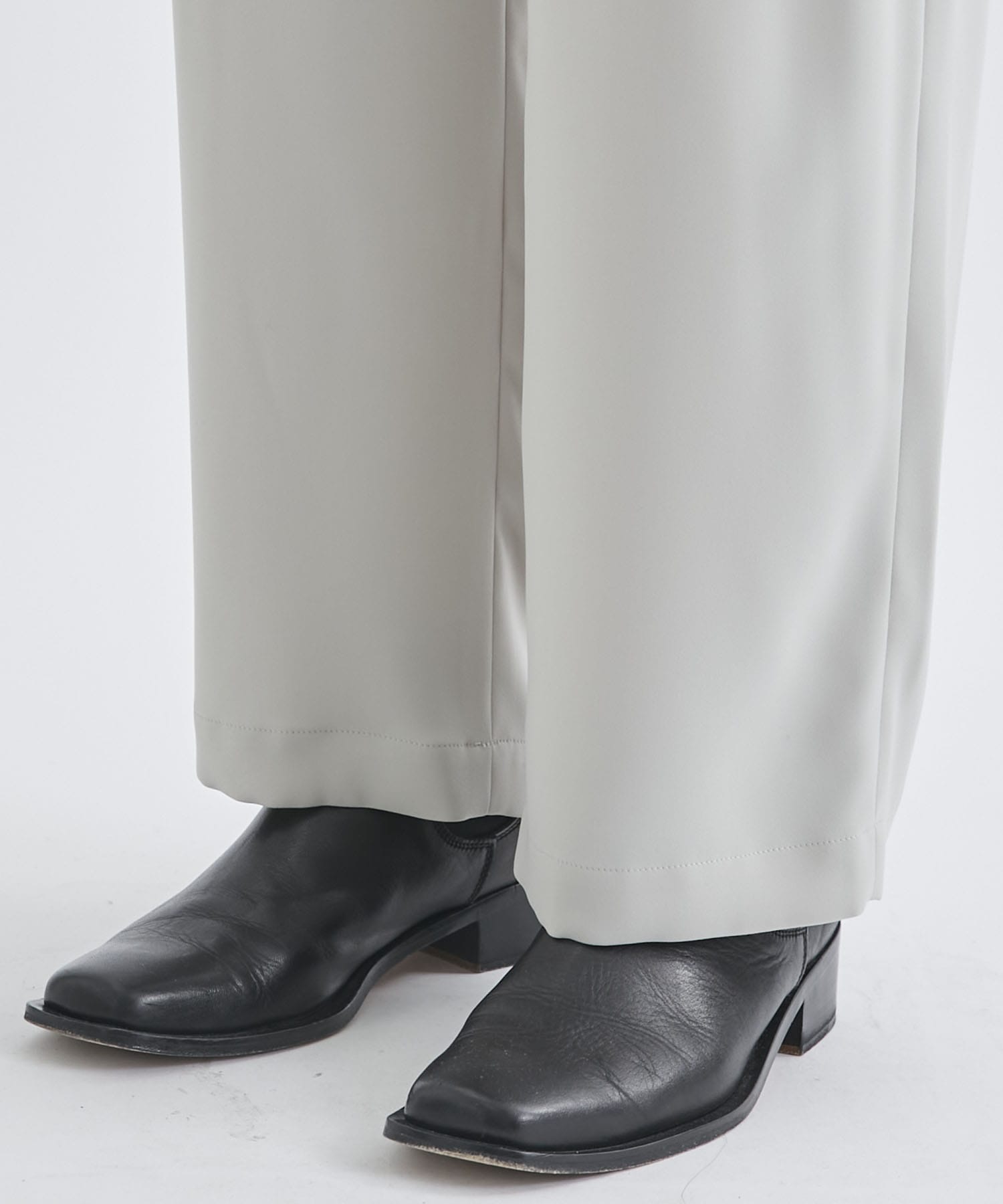 Double Satin 2 Tuck Wide Pants | CULLNI