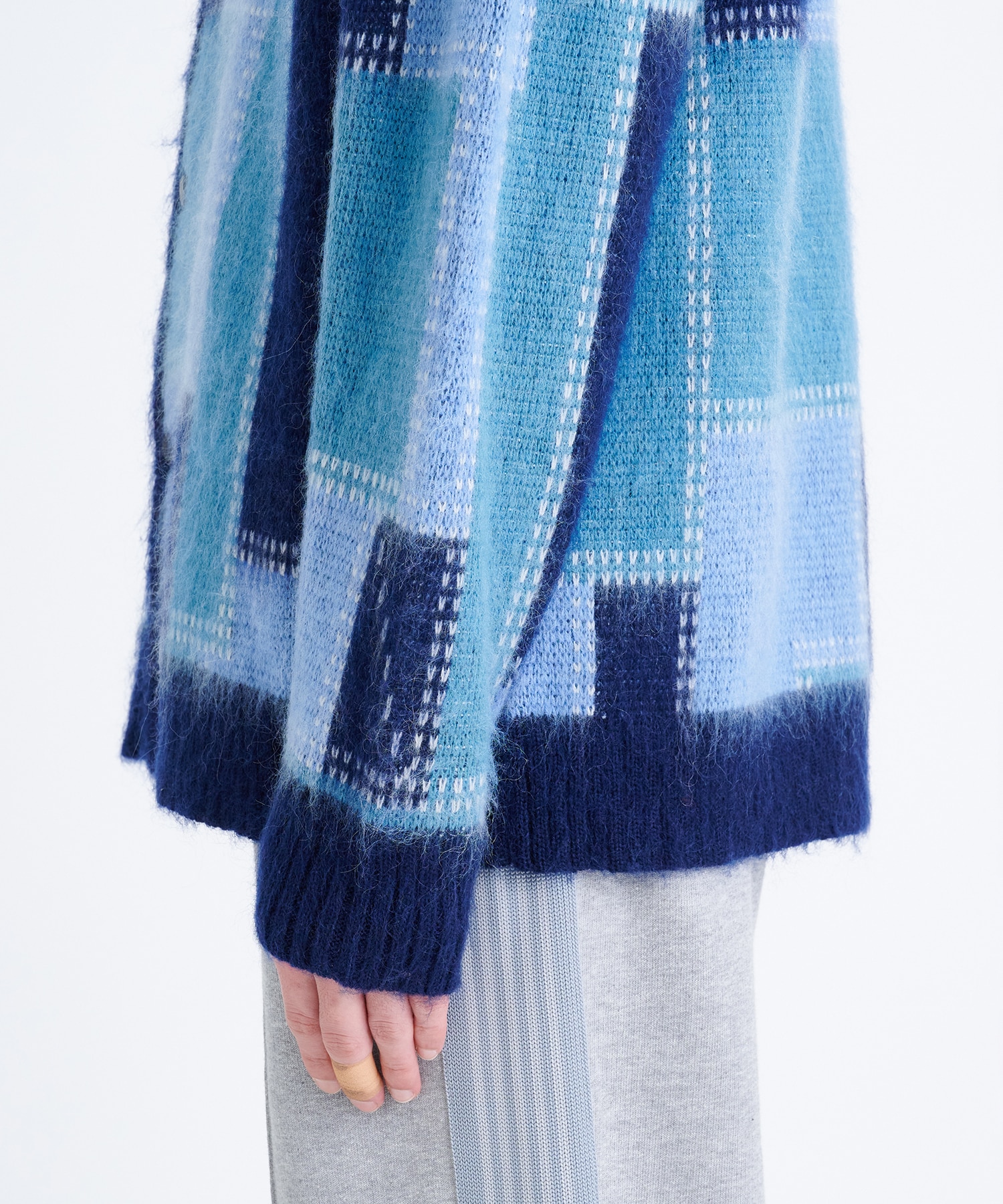 別注 Mohair Cardigan - Patchwork Motif NEEDLES