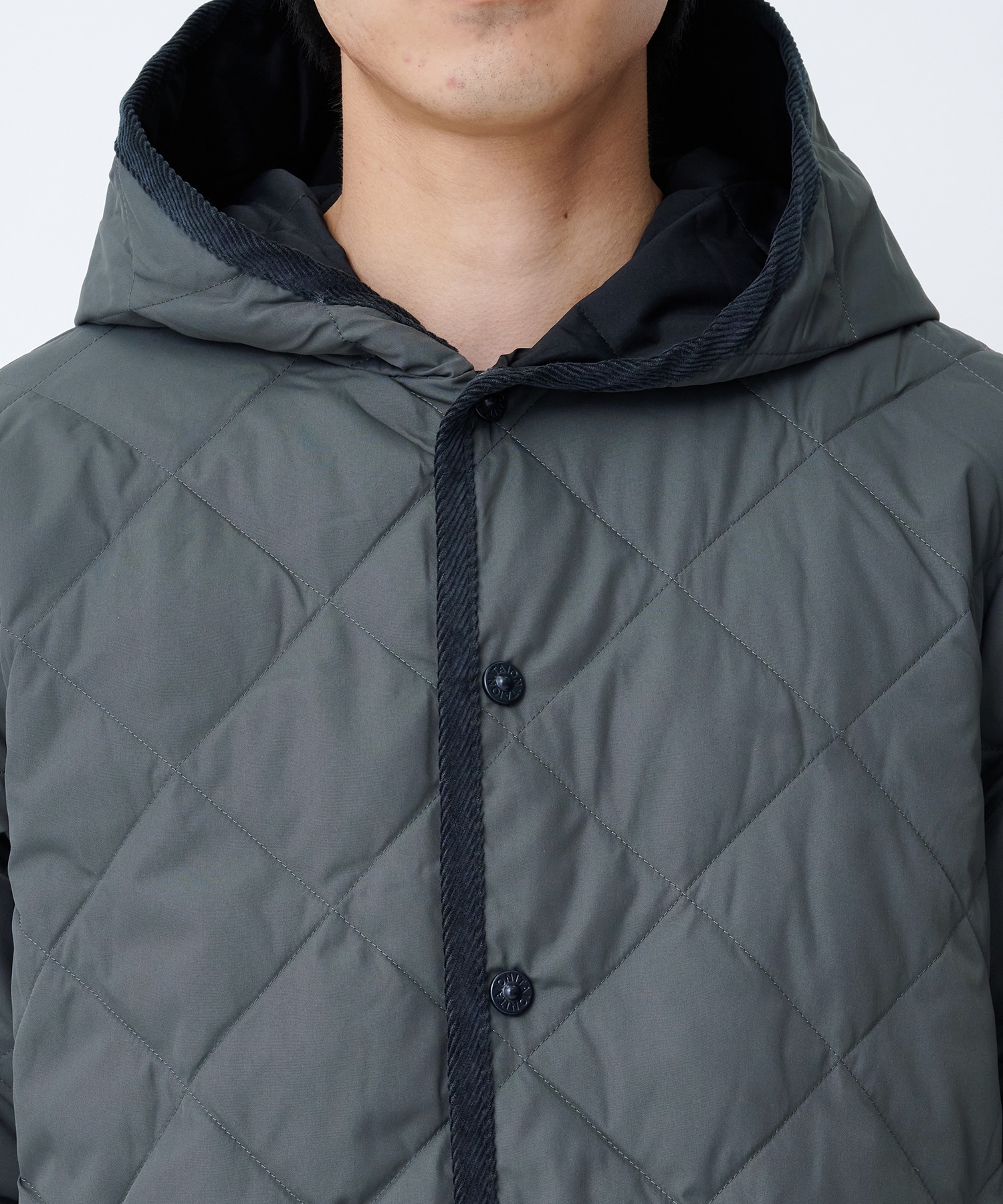 PIPING HOOD LONG DOWN COAT TAION/TAION EXTRA