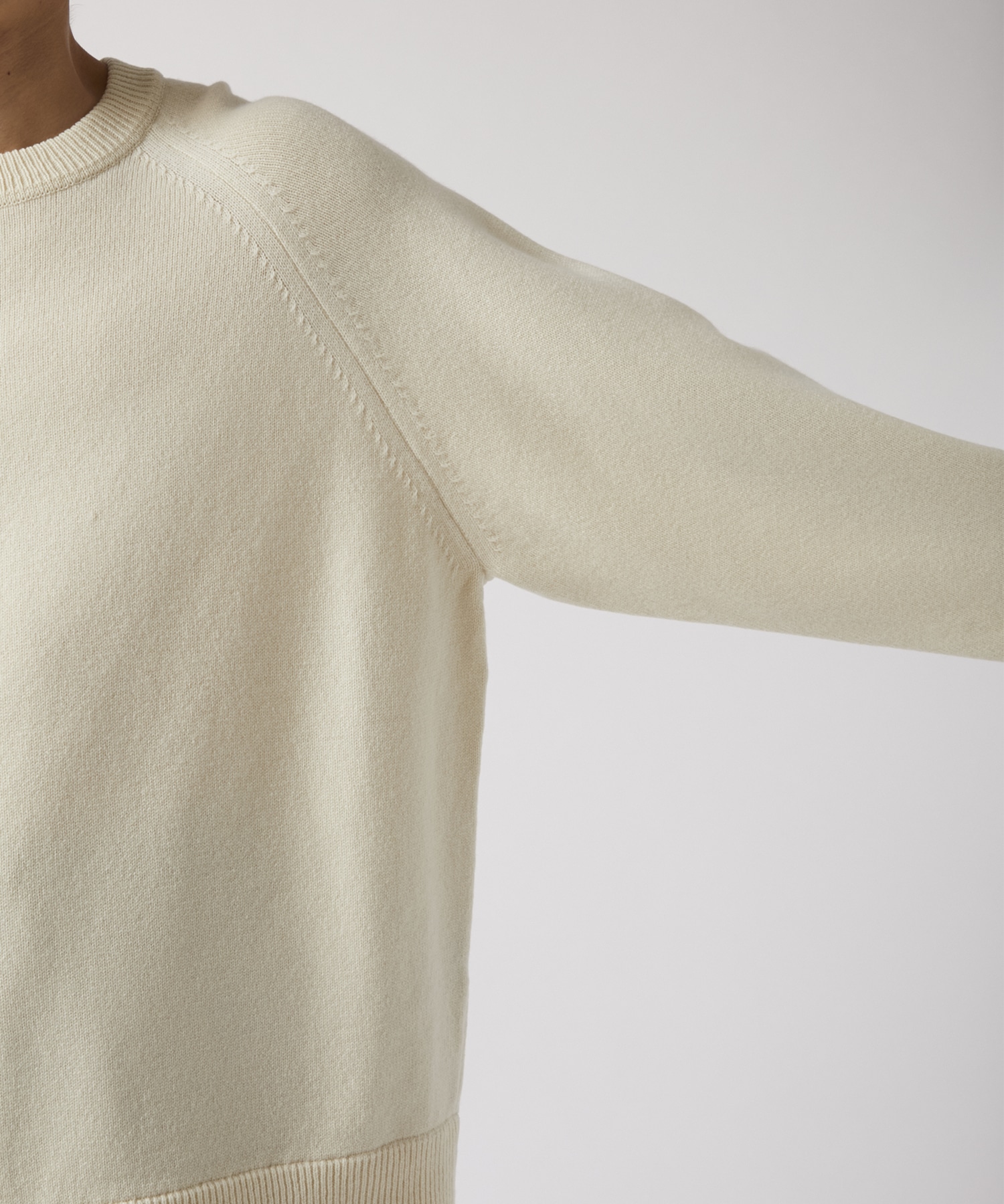 RERACS RAGLAN CREW NECK PULLOVER KNIT THE RERACS