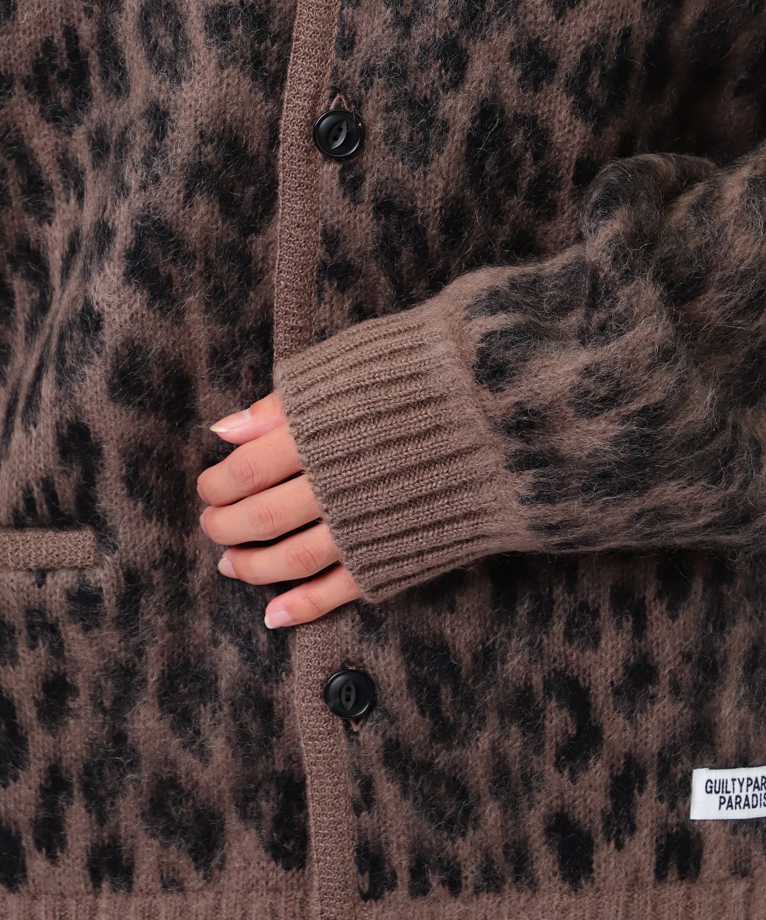 LEOPARD HEAVY MOHAIR CARDIGAN WACKO MARIA