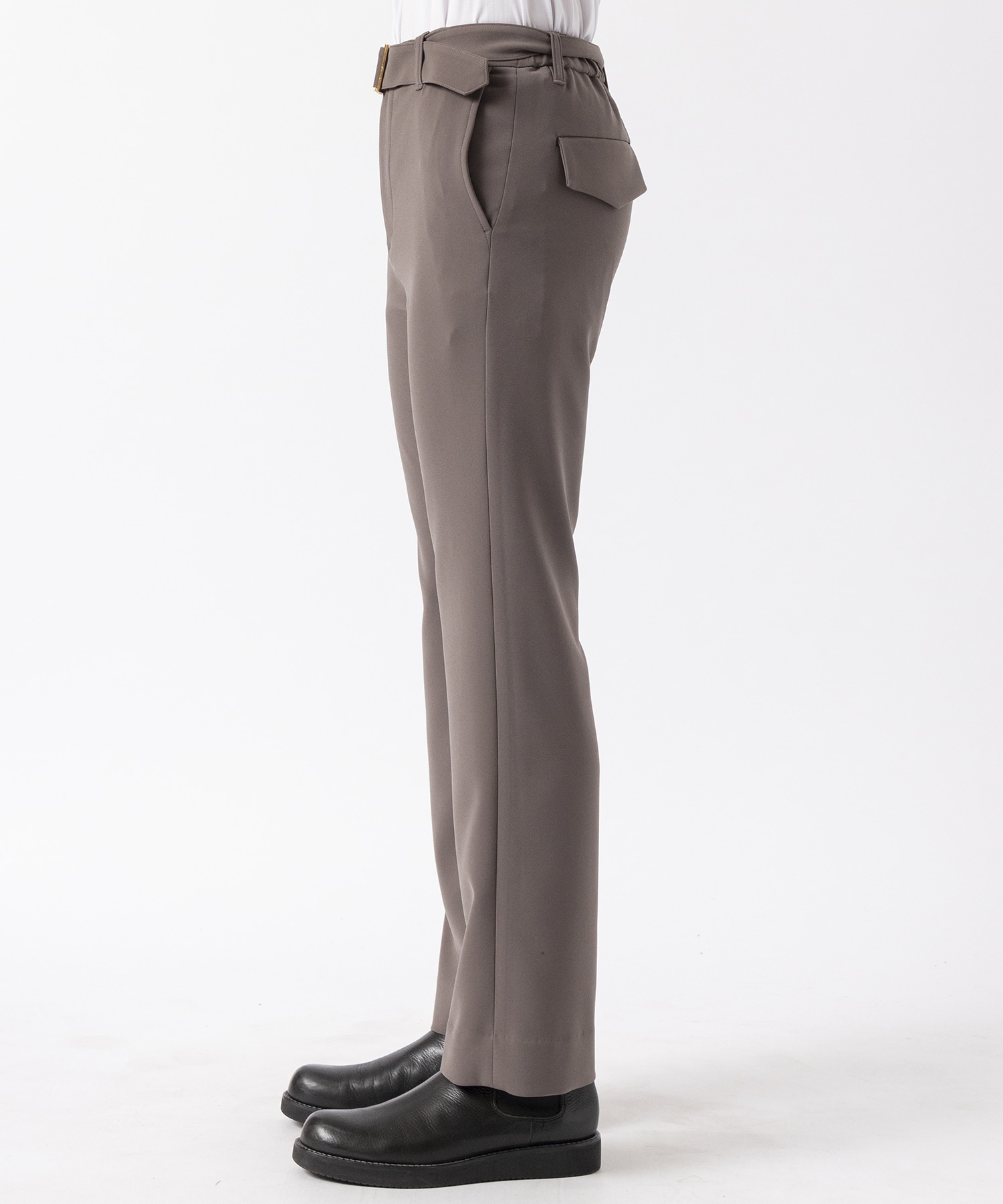 Double Cloth Straight Pant with Long Belt CULLNI