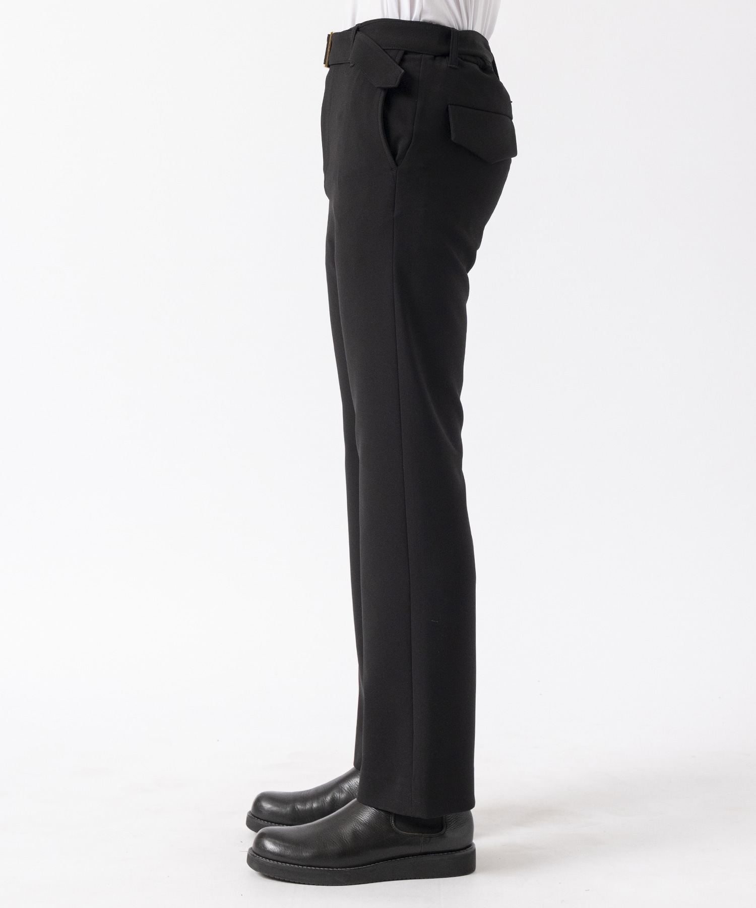 Double Cloth Straight Pant with Long Belt CULLNI