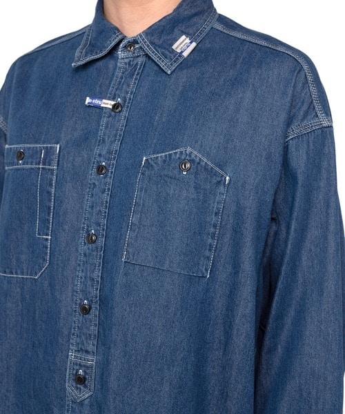COTTON TENCEL DENIM WORK LS SHIRTS in・stru(men-tal)