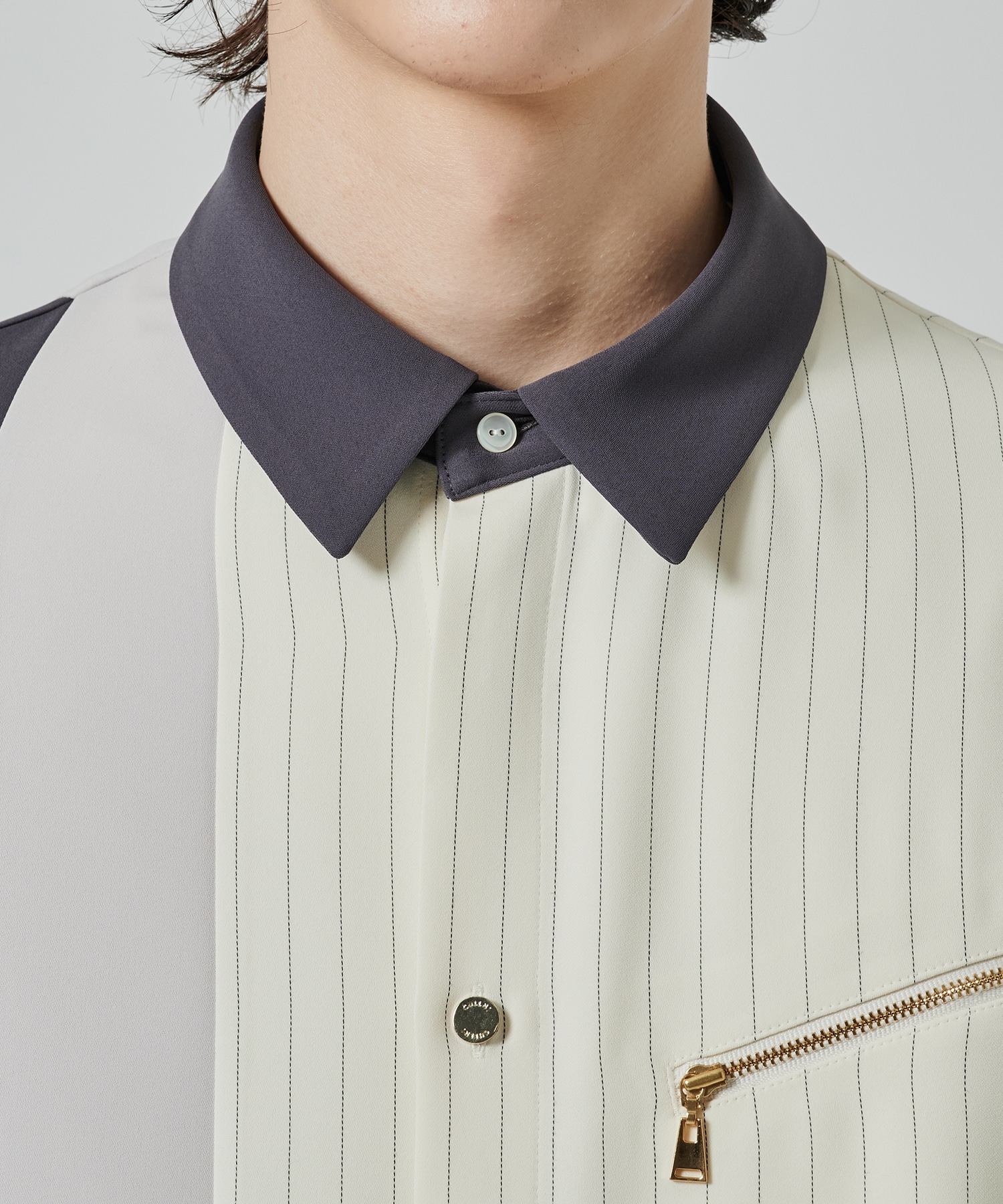 Double Satin Bi Color Short Sleeve Shirt CULLNI