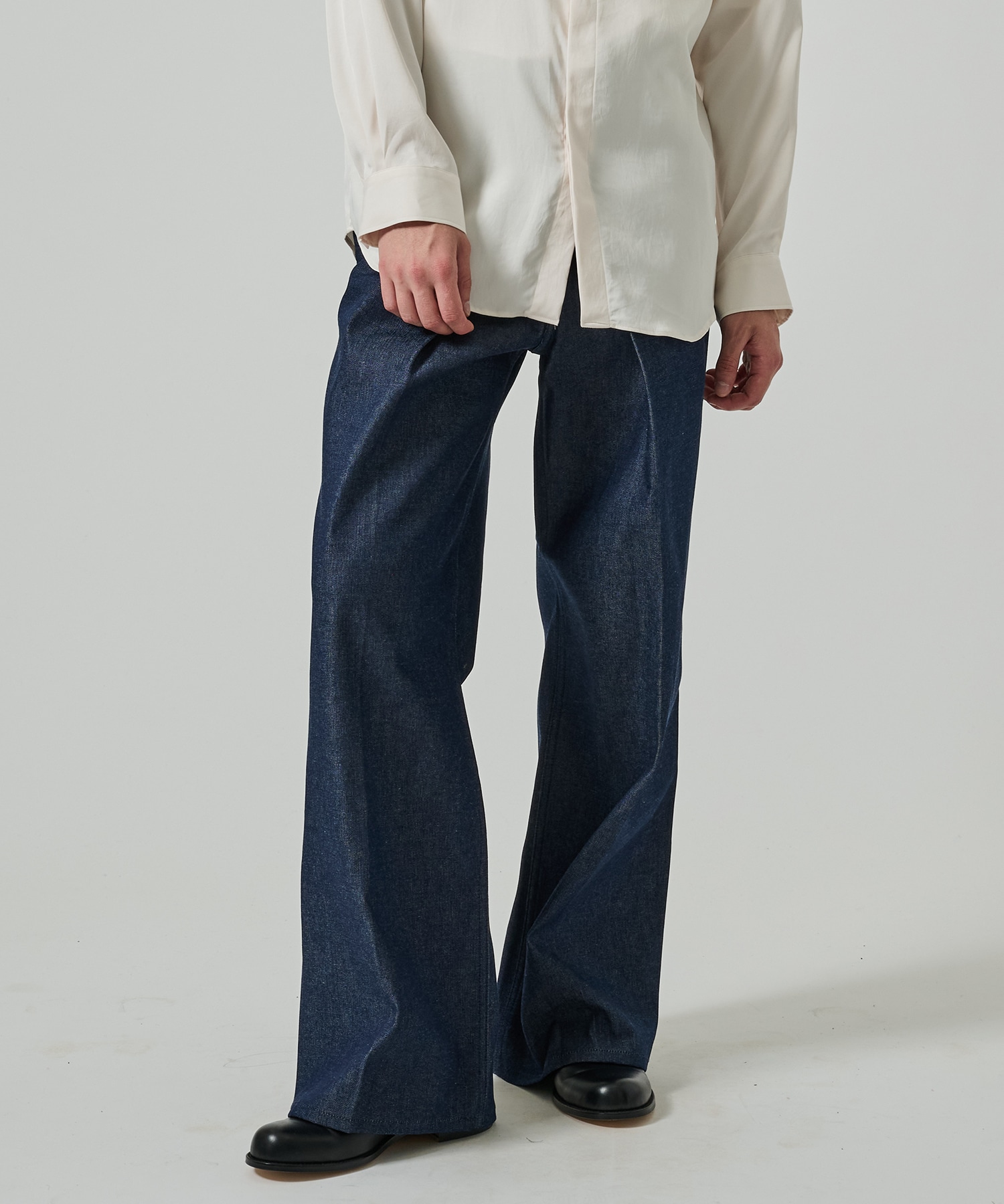 RIGID DENIM WIDE PANTS JOHN LAWRENCE SULLIVAN