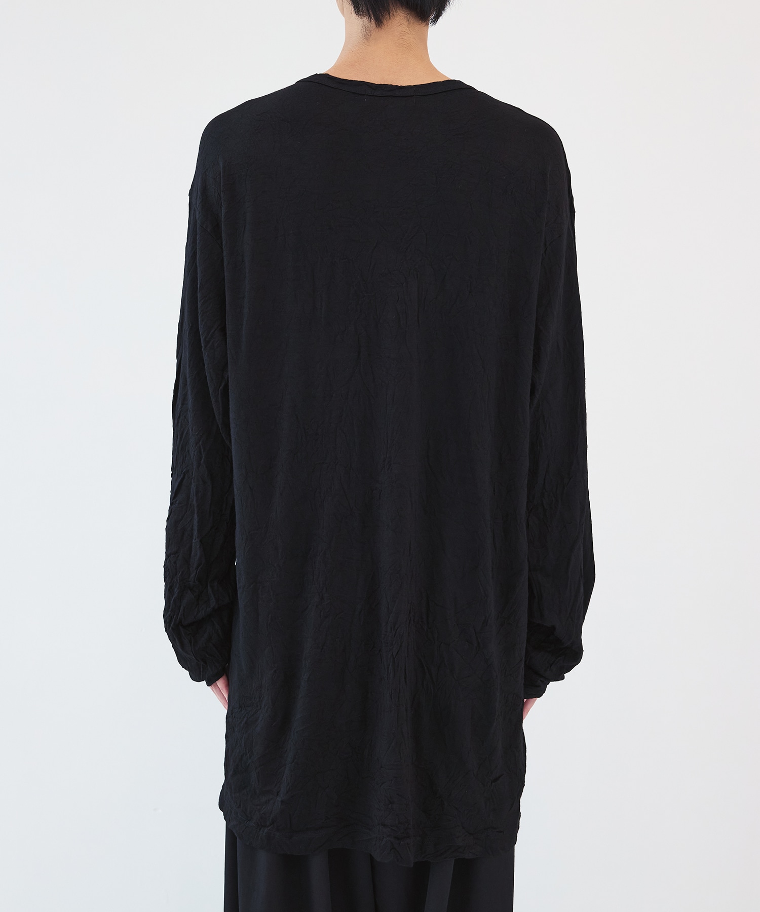 WASHABLE WOOL JERSEY ROUND NECK LONG SLV T Yohji Yamamoto