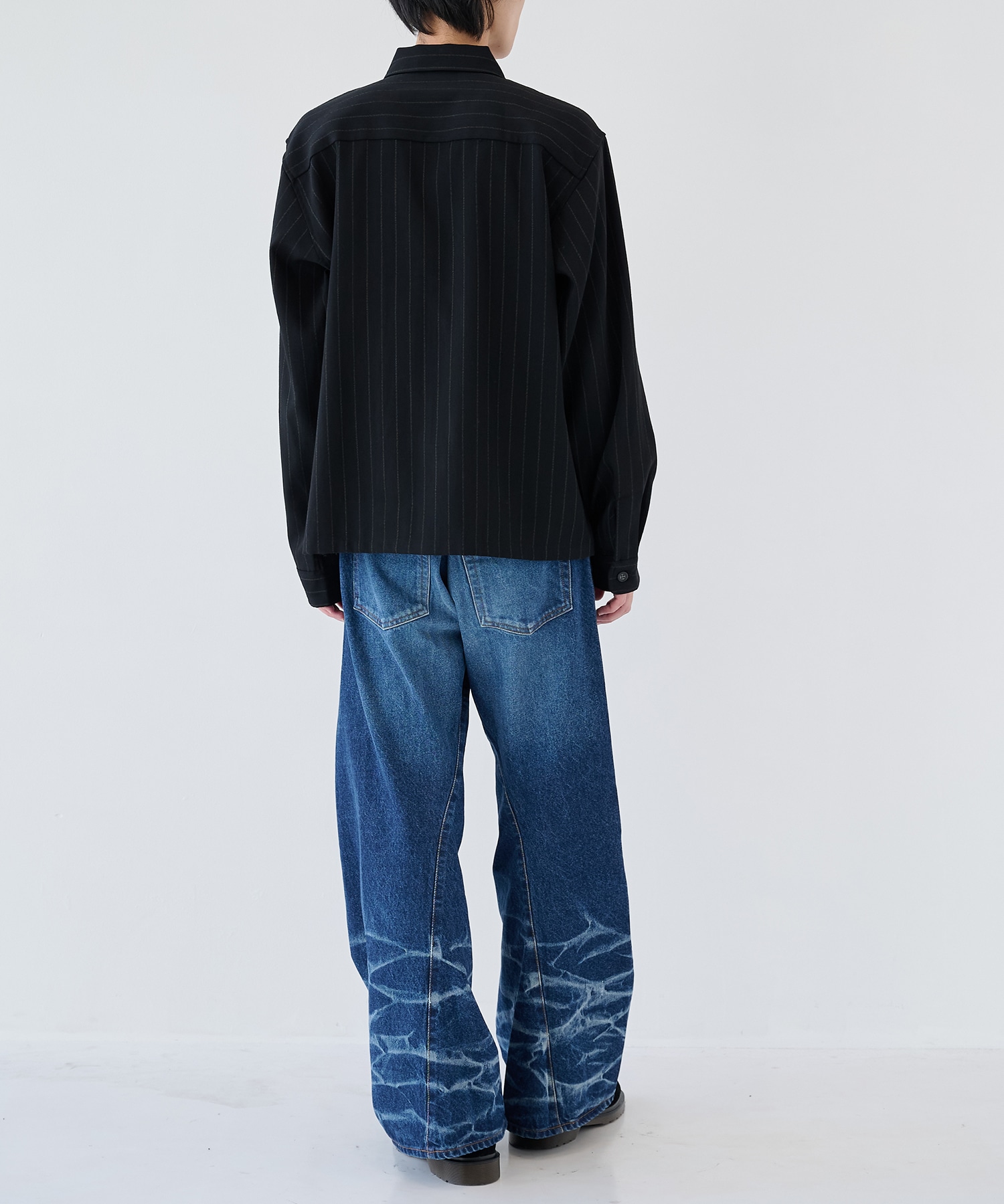 WOOL STRIPE ZIP SHIRT JieDa