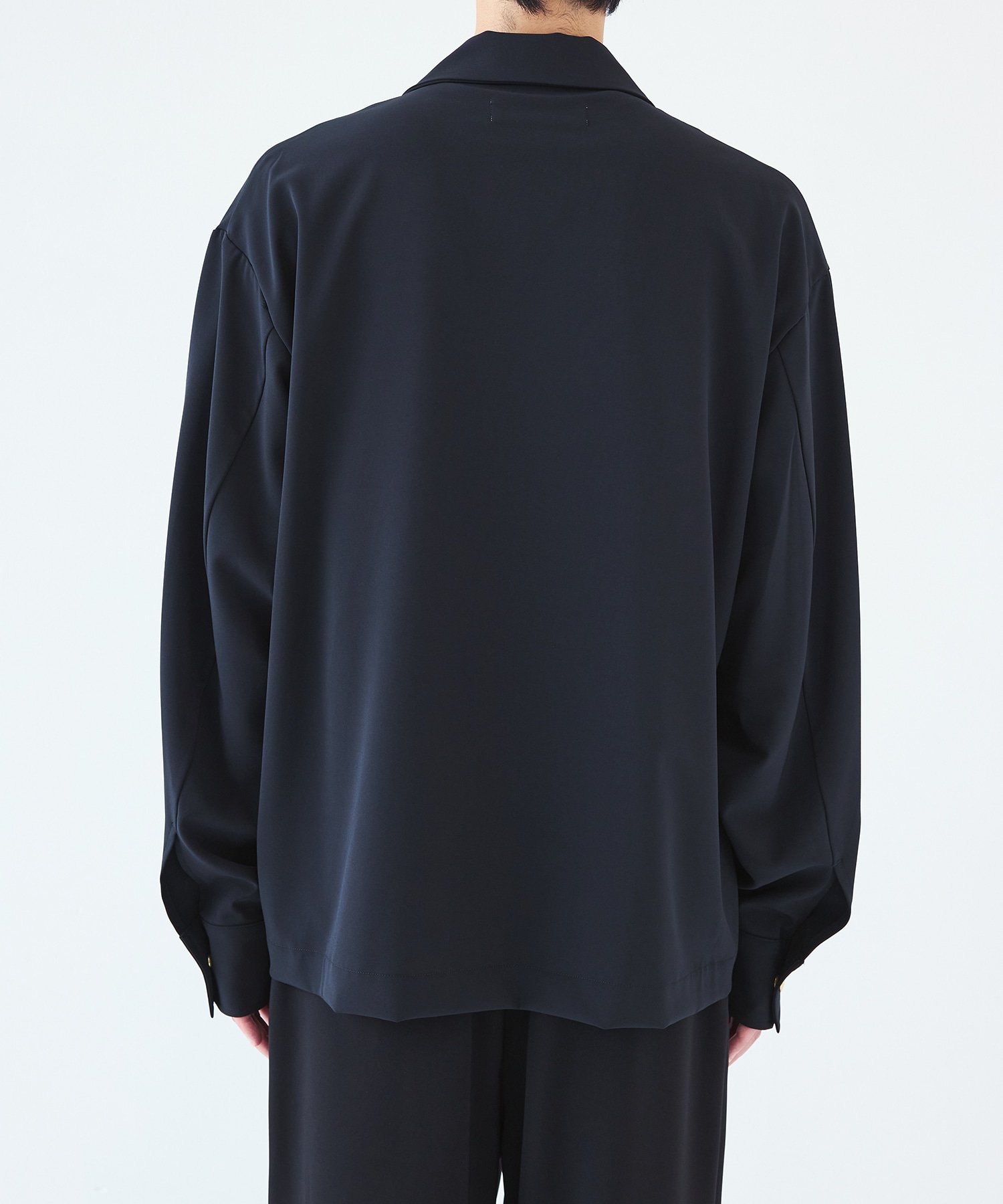 Stretch Twill Tie Locken Open Collar Shirt CULLNI