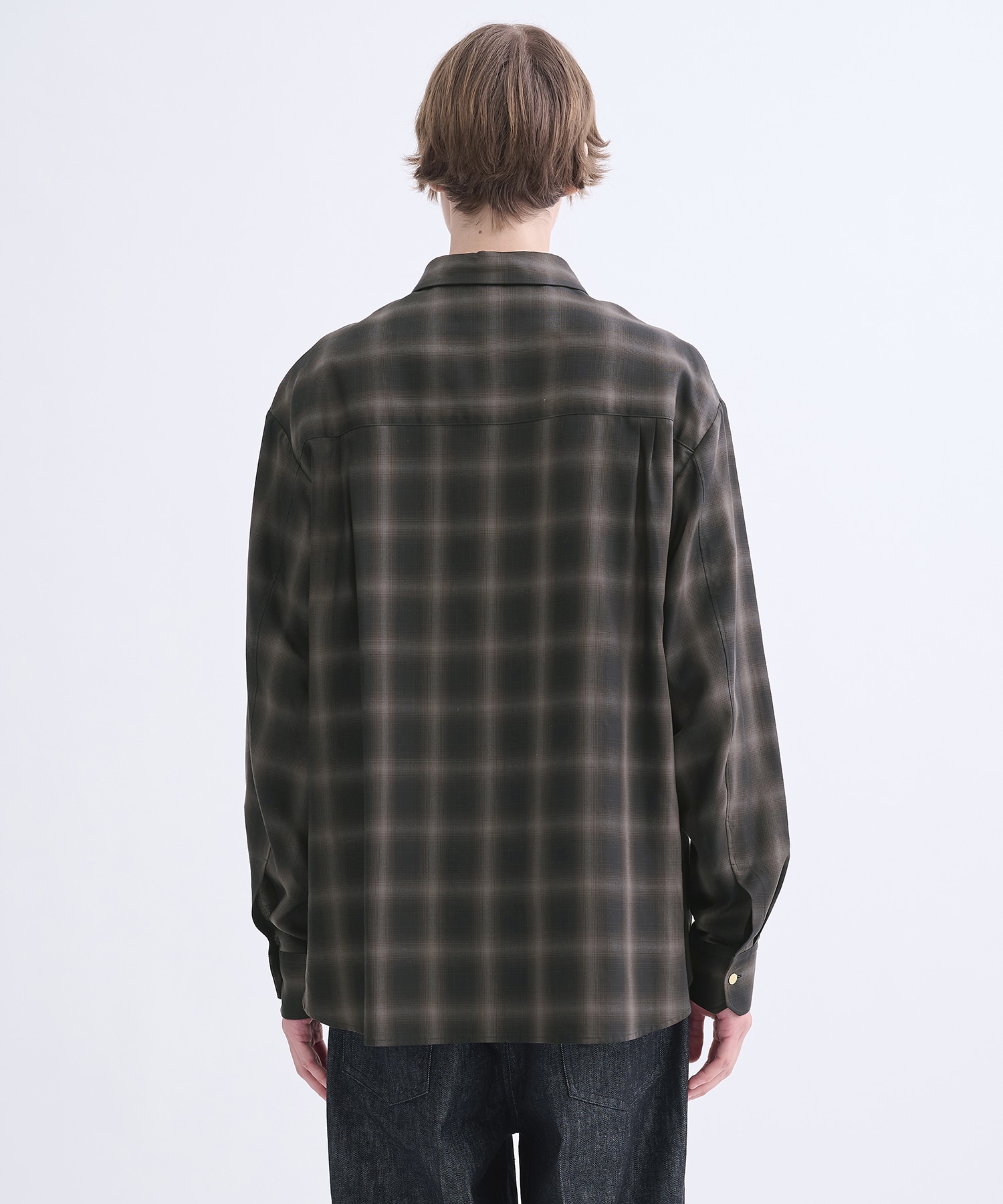 別注 Leather Pocket L/S Check Shirts CULLNI