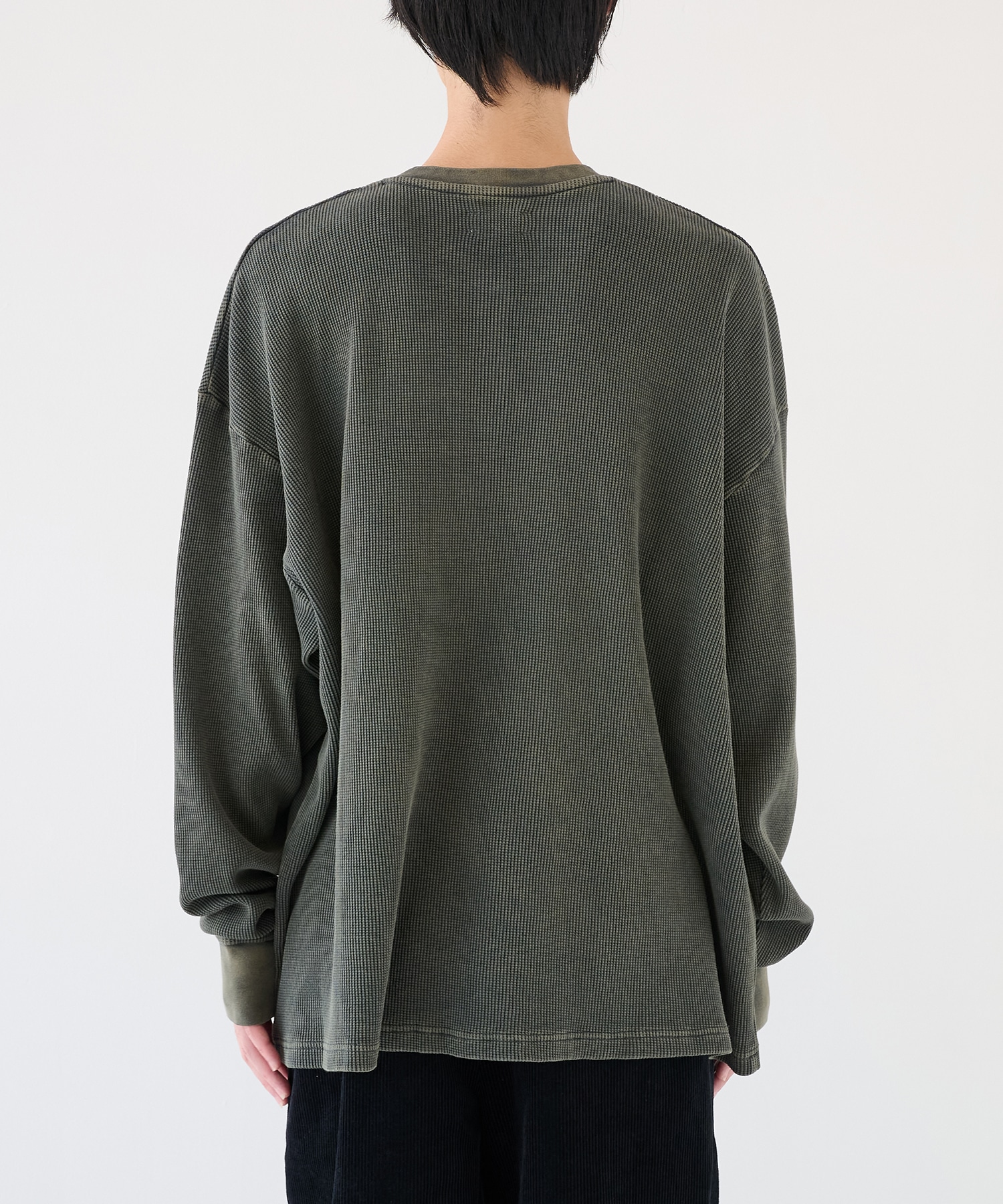 18G Garment Dye Waffle Henry Neck KANEMASA PHIL.