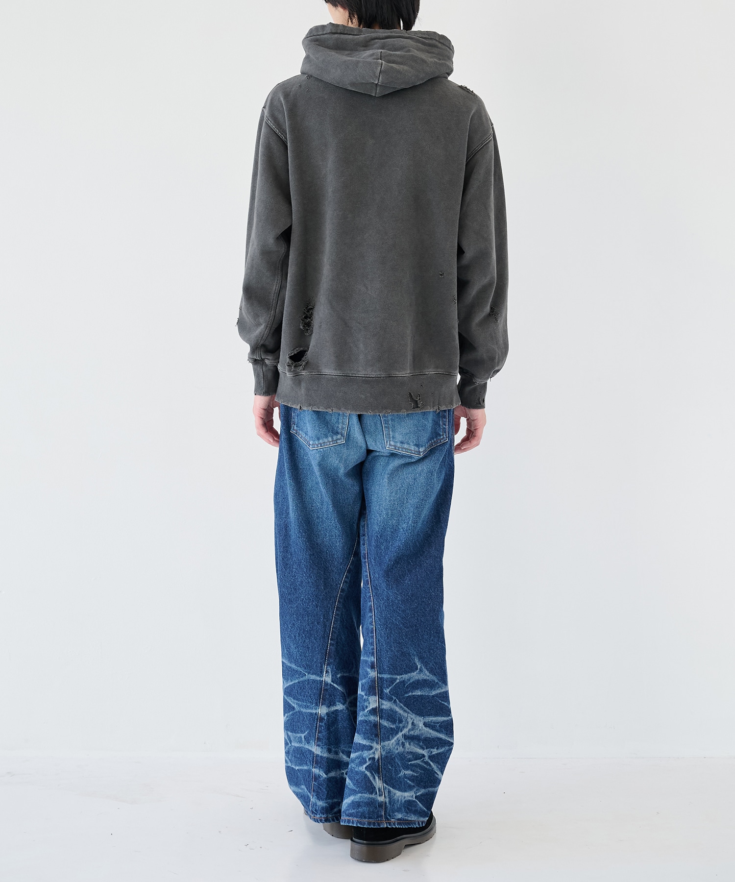 DAMAGE PATCH ZIP HOODIE JieDa