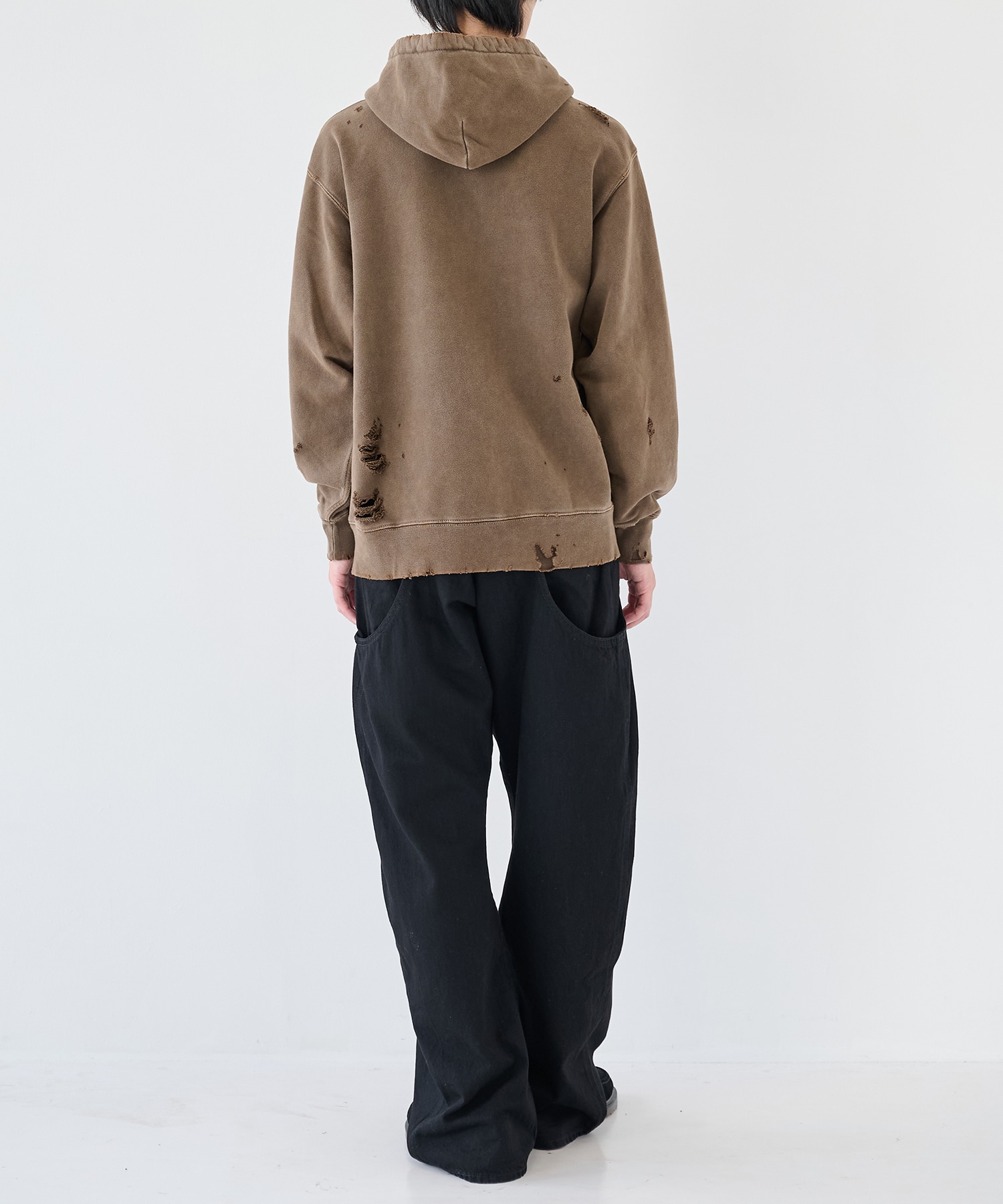 DAMAGE PATCH ZIP HOODIE JieDa
