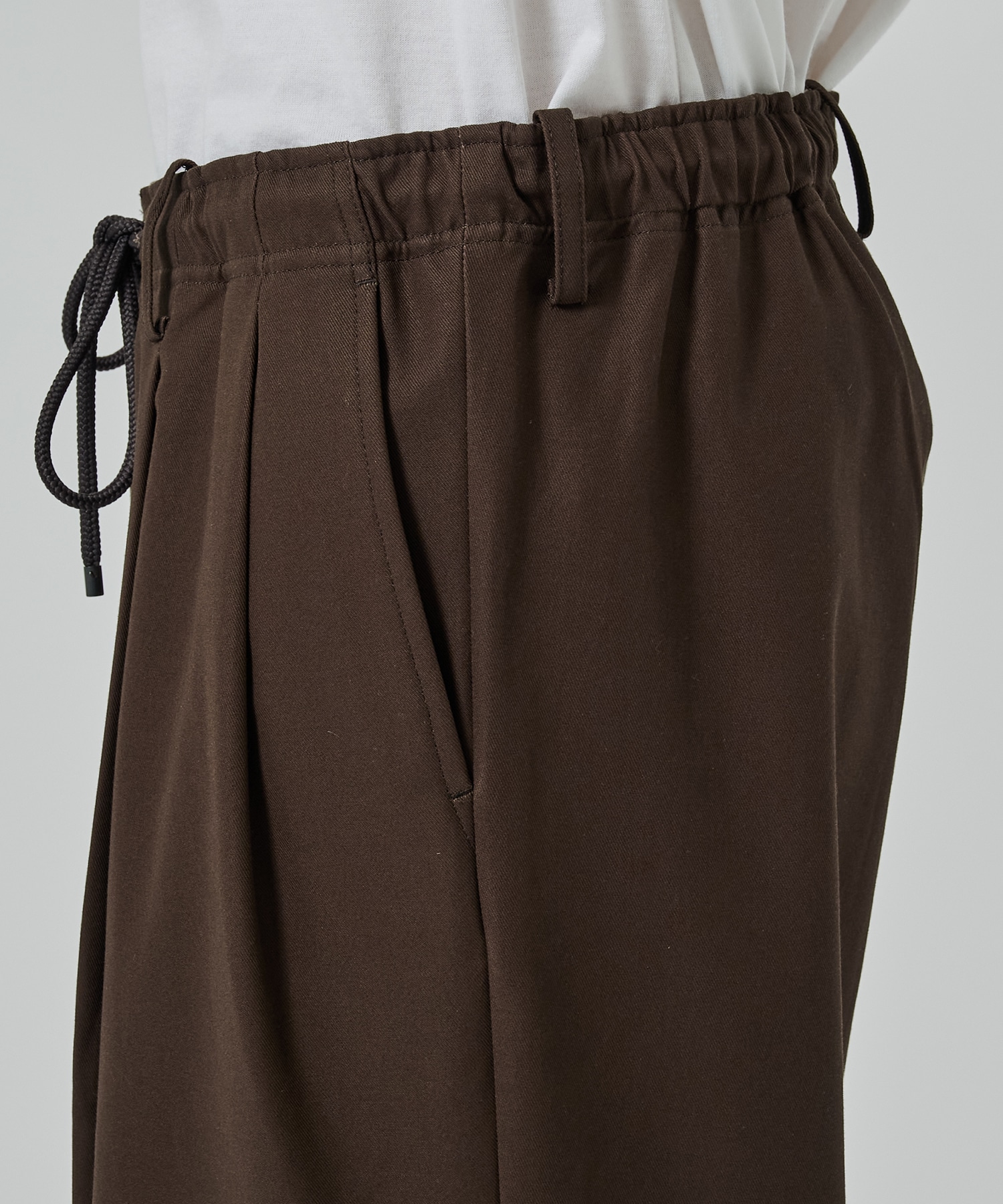 オーガニックコットン 40/2 ギャバジン / ダブルプリーテッドイージートラウザーズ MARKAWARE/marka