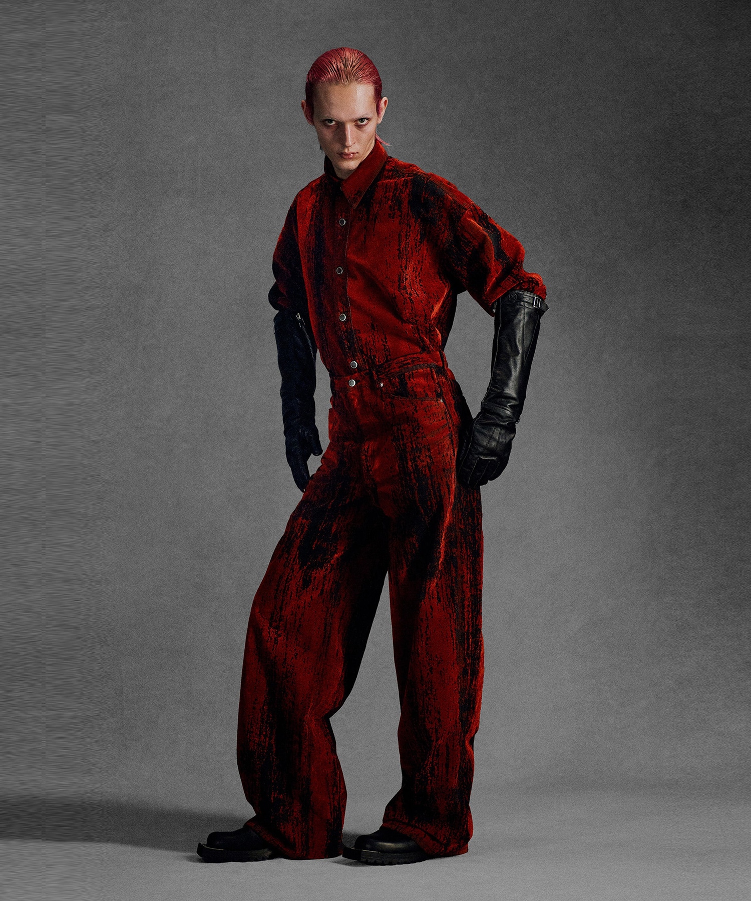 FLOCKED DENIM WIDE PANTS JOHN LAWRENCE SULLIVAN