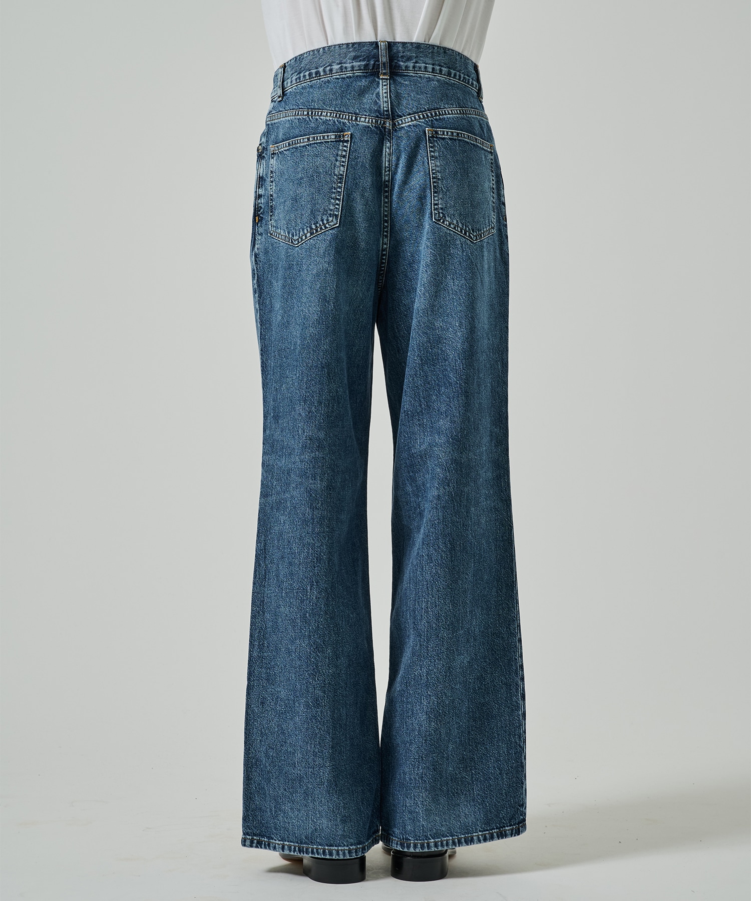 WASHED DENIM WIDE PANTS JOHN LAWRENCE SULLIVAN