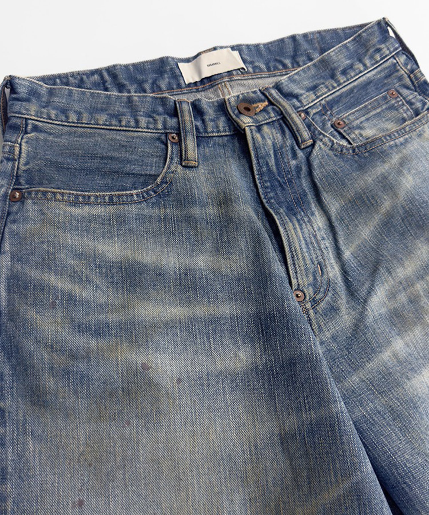 FADED MODERN DENIM PANTS WIDE CUT SUGARHILL
