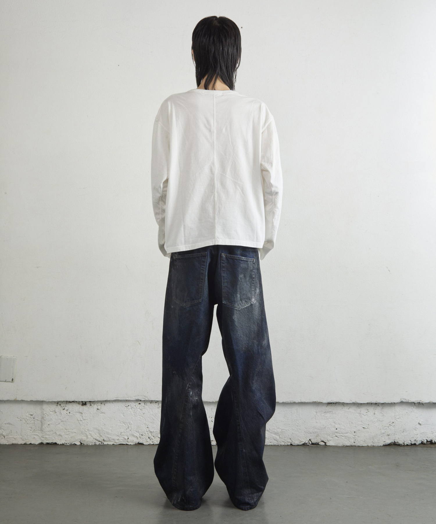 3D TWISTED WIDE LEG JEANS NVRFRGT