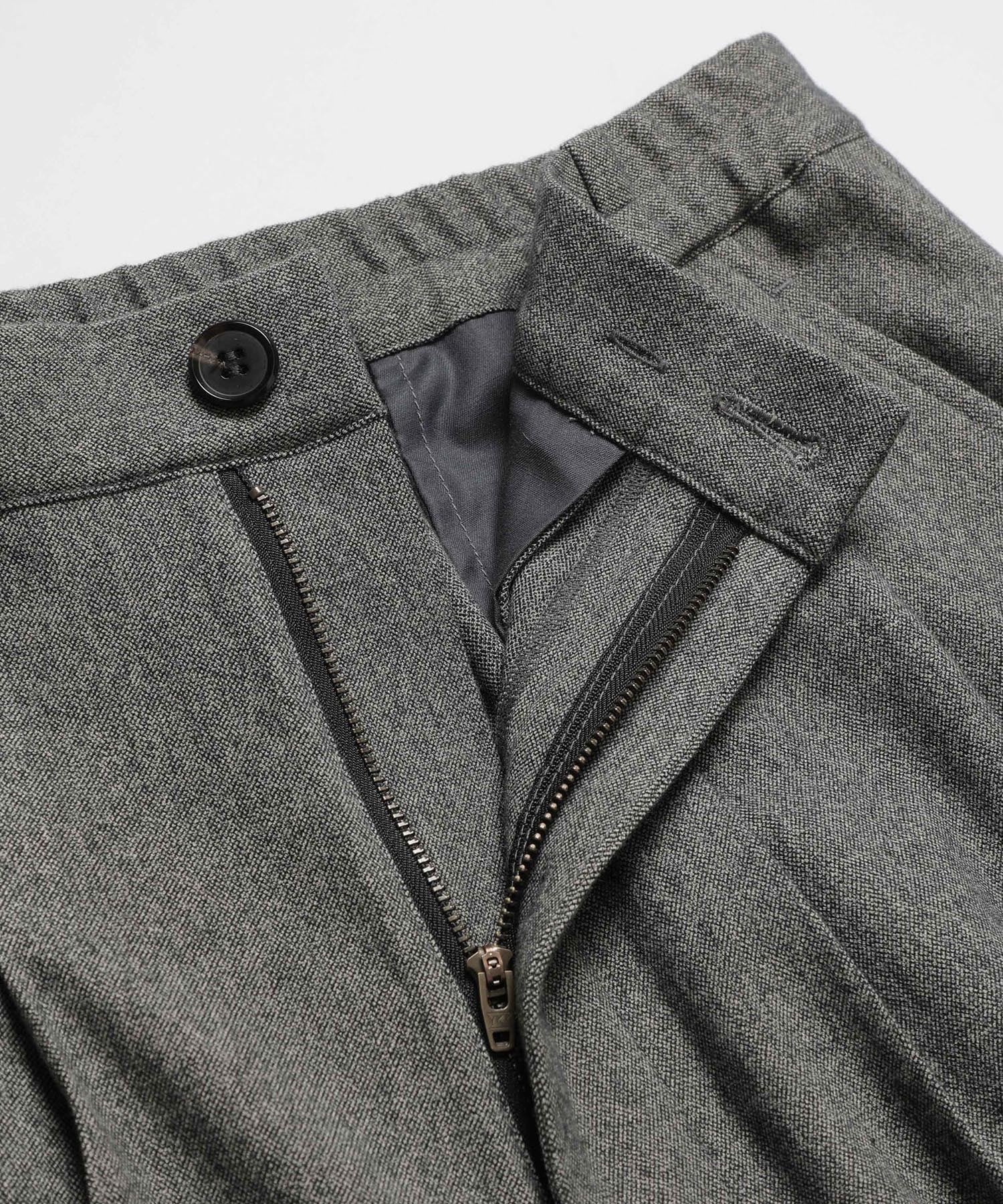 PEACHSKIN STRETCH GABARDINE /2TACK WIDE EASY PANTS MR.OLIVE