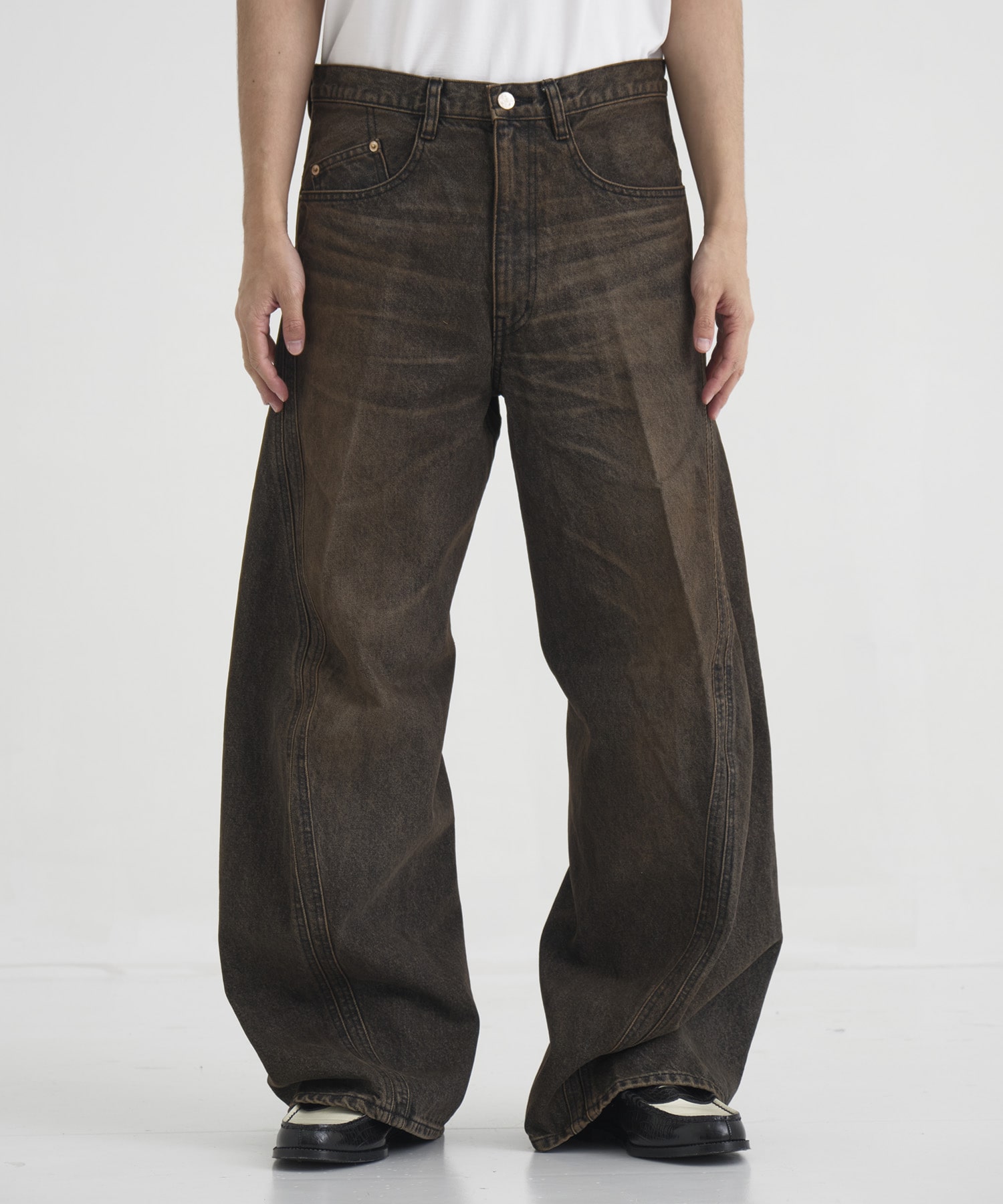 3D TWISTED WIDE LEG JEANS NVRFRGT