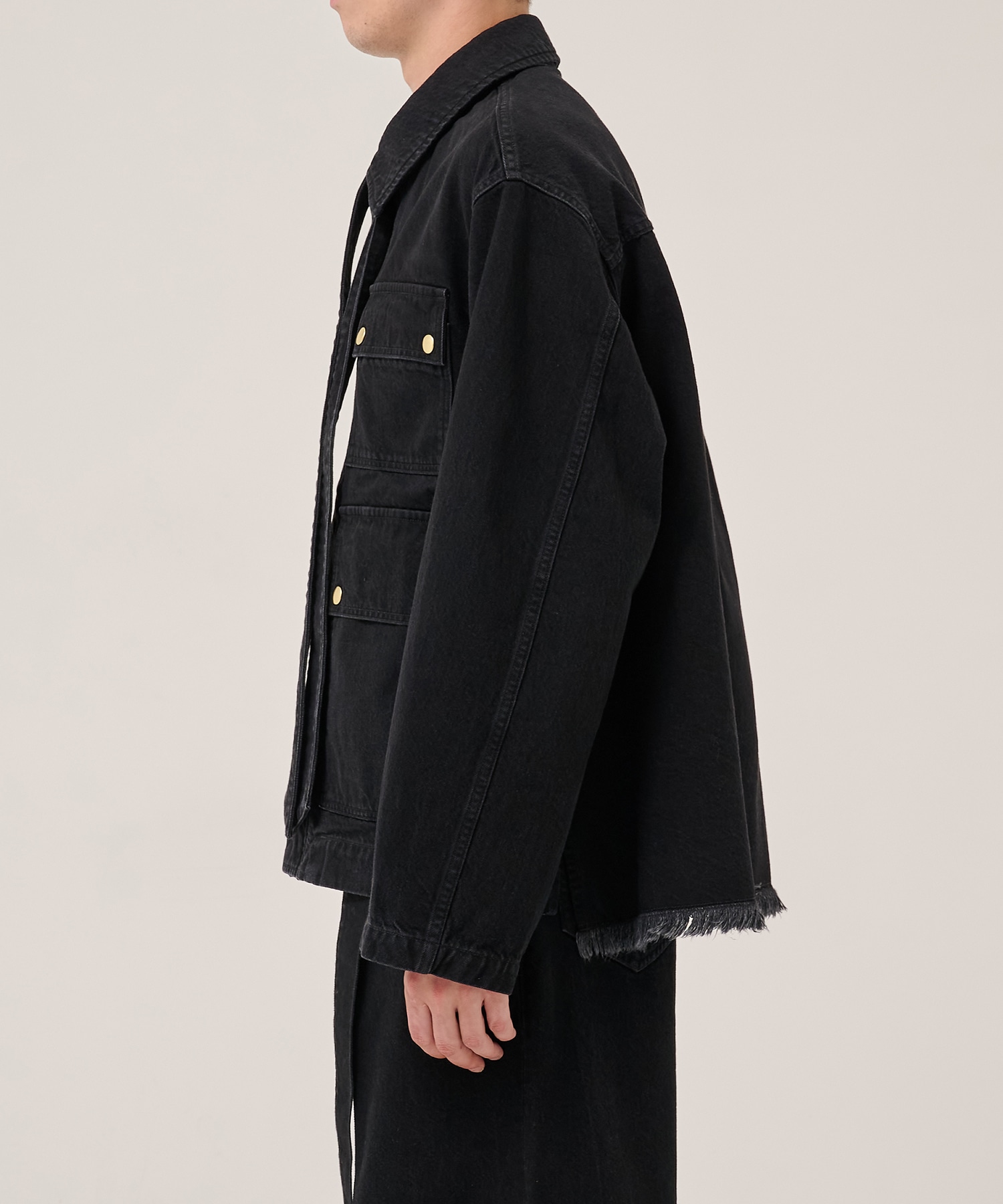 Big Flap Pocket Bow Tie Denim Jacket CULLNI