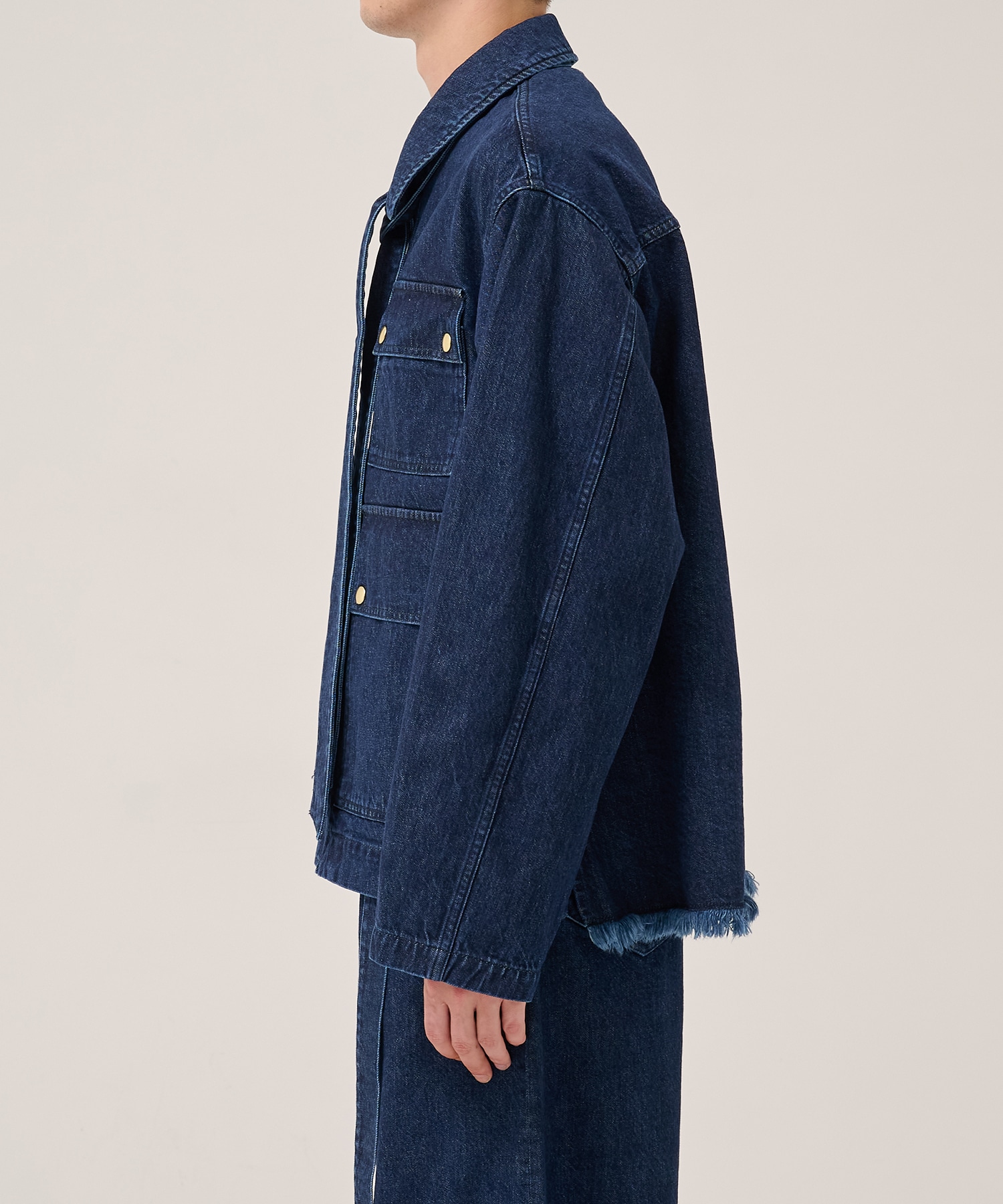 Big Flap Pocket Bow Tie Denim Jacket CULLNI
