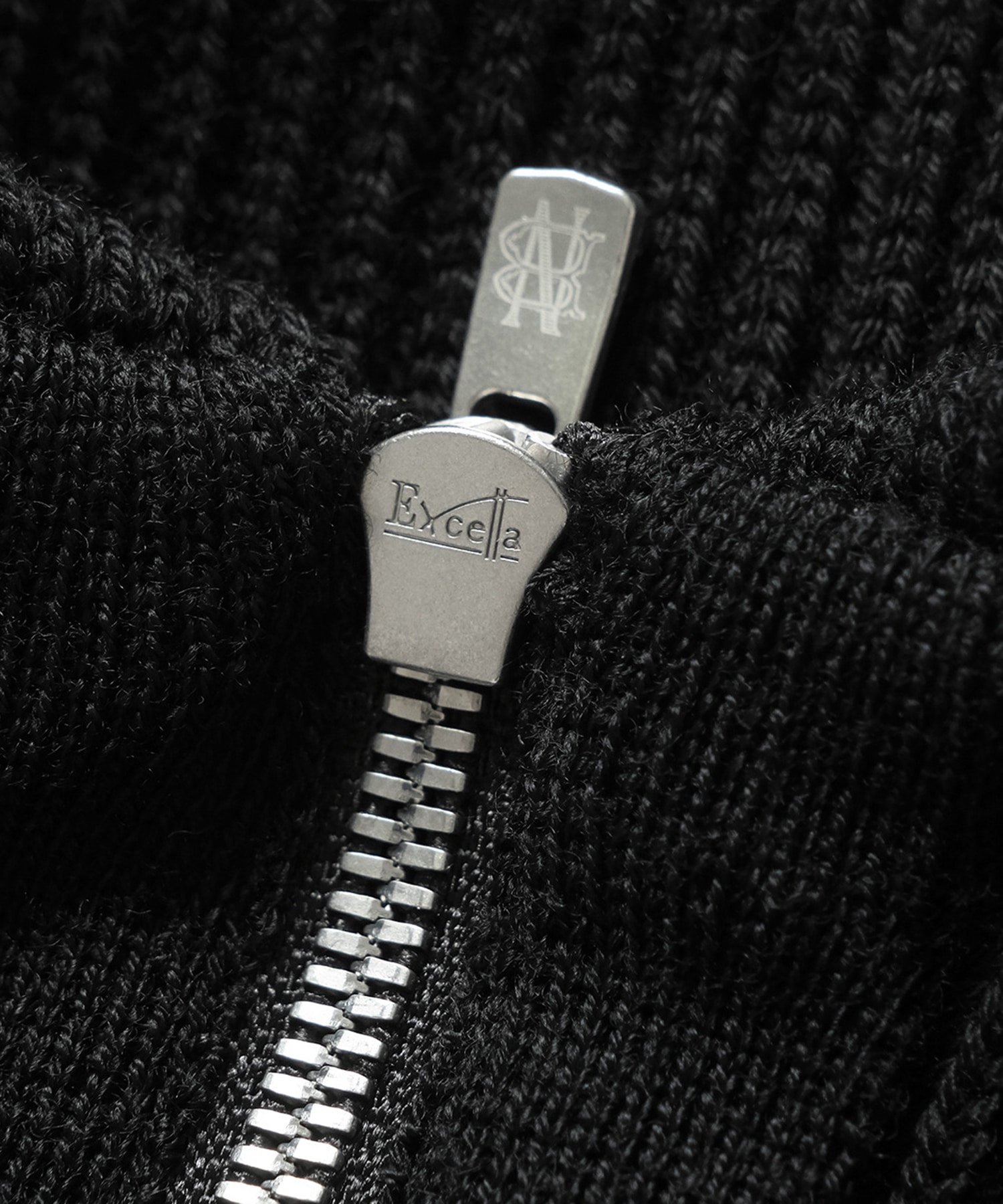 SOLID WOOL RIB POLO ZIP UP CARDIGAN BATONER