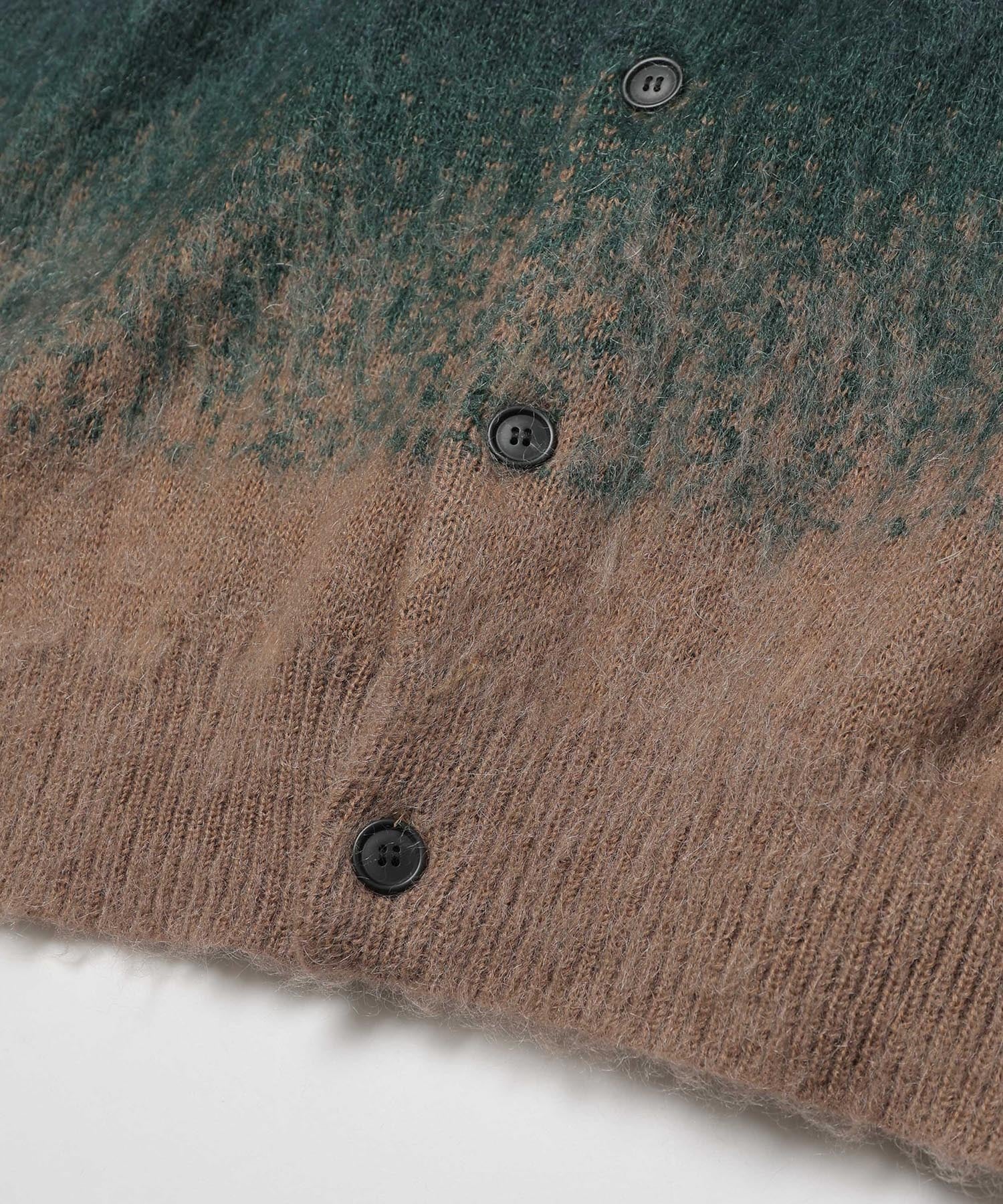 GRADATION MOHAIR KNIT /6-BUTTON CARDIGAN MR.OLIVE