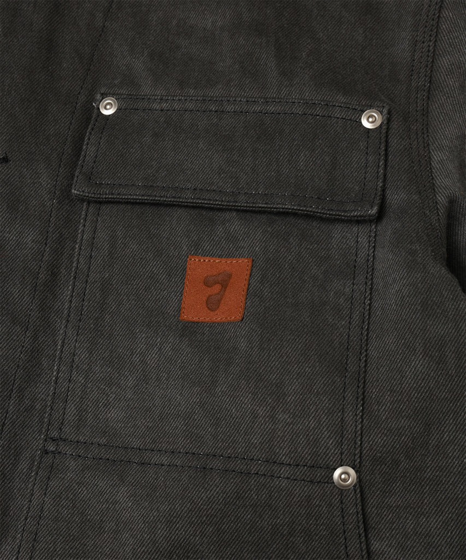 LEATHER COLLAR FADE COVERALL JieDa