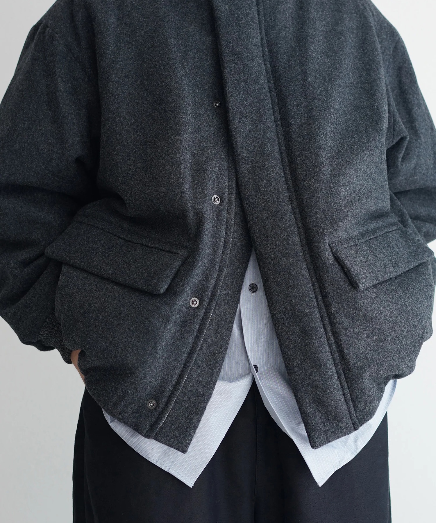 Padded wool blouson STILL BY HAND