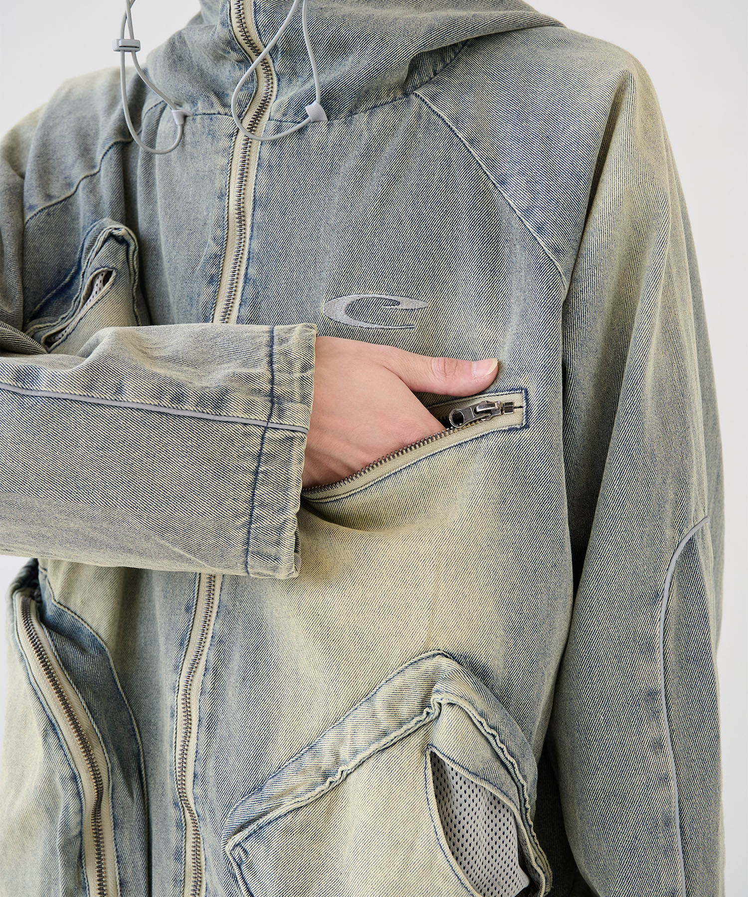 別注 CPG RHOMBUS POCKET FADE DENIM JACKET CPG
