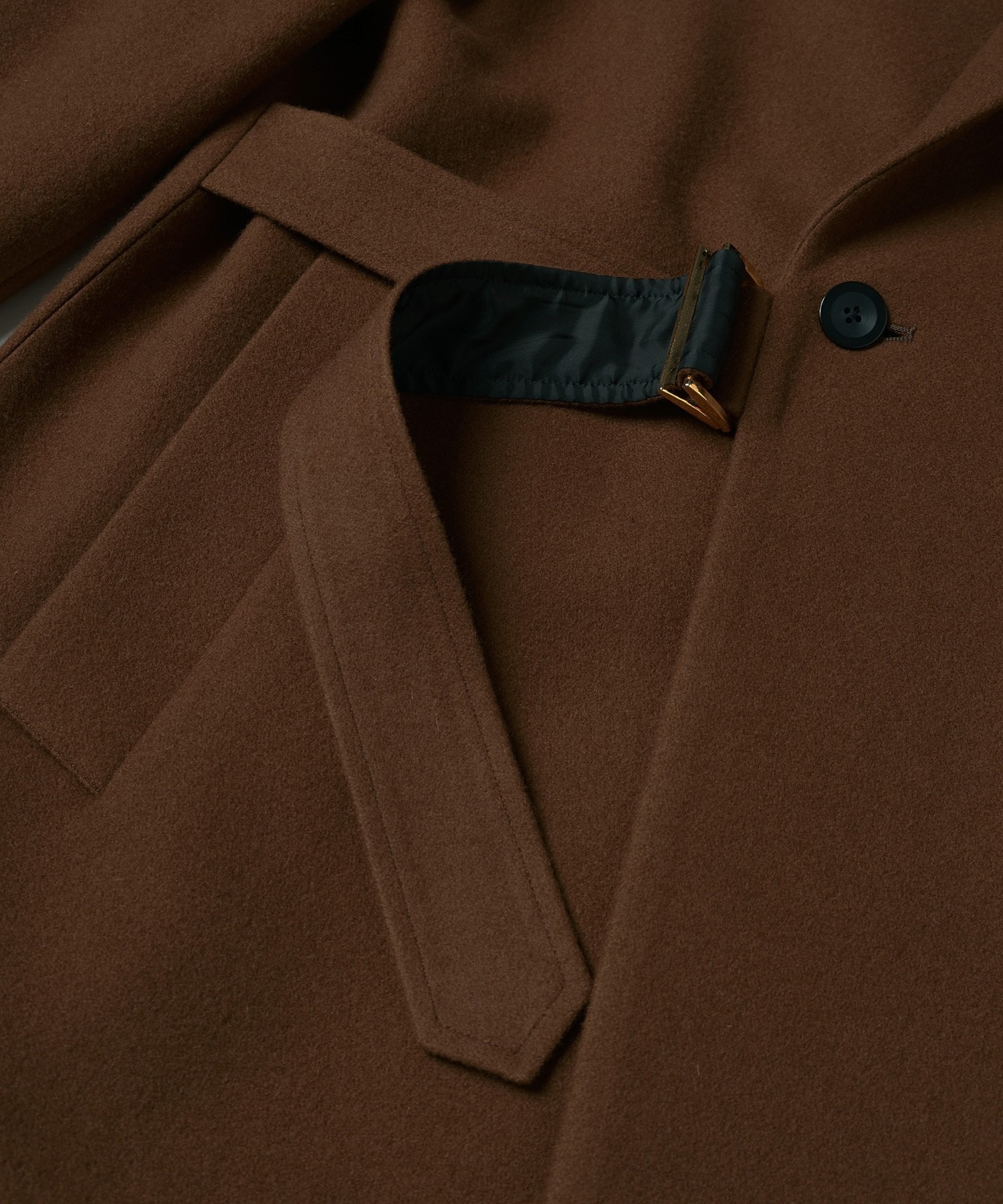 Lamb Wool Melton Tie Locken Long Chester Coat CULLNI