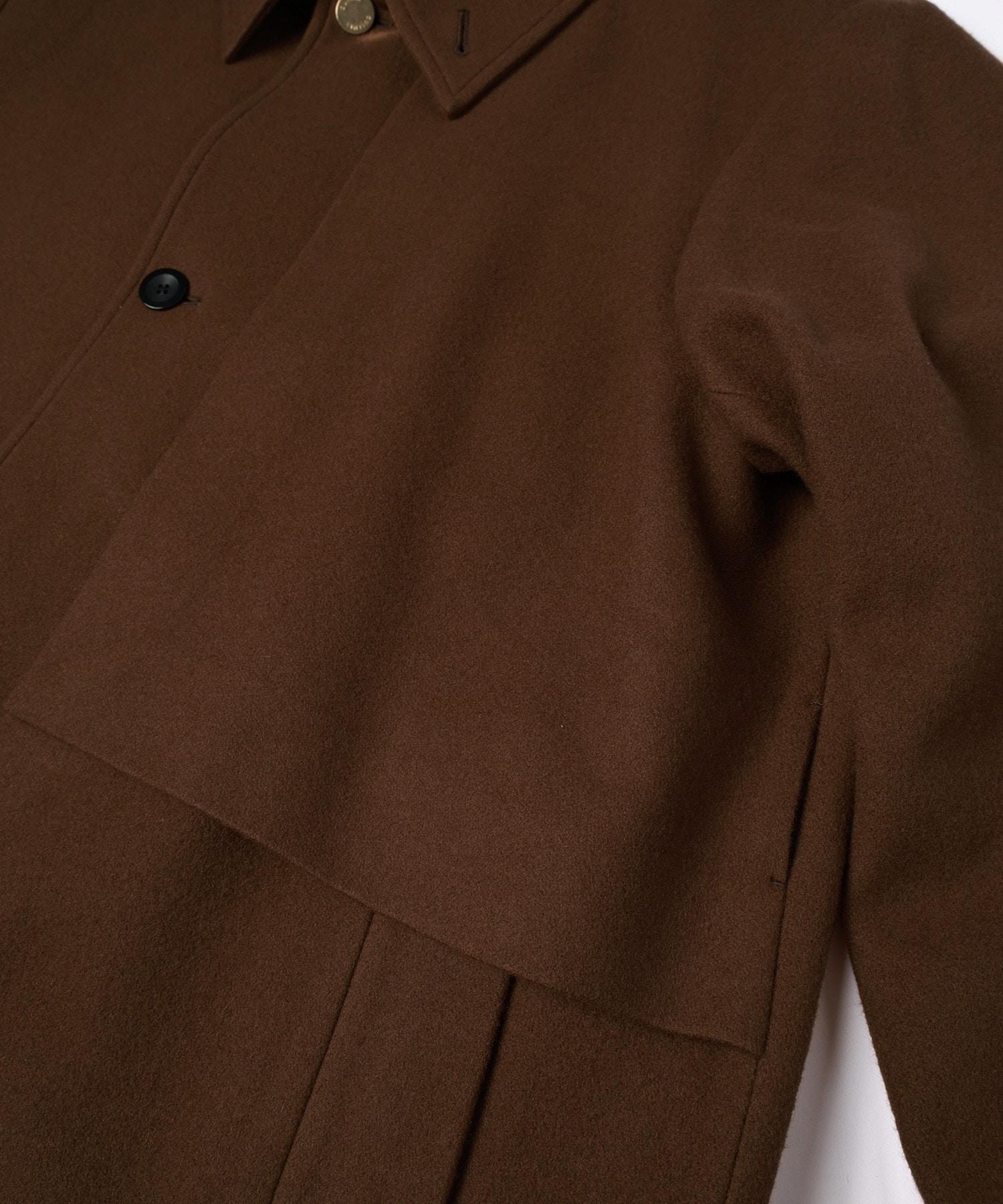 Lamb Wool Melton Layerd Long Coat CULLNI